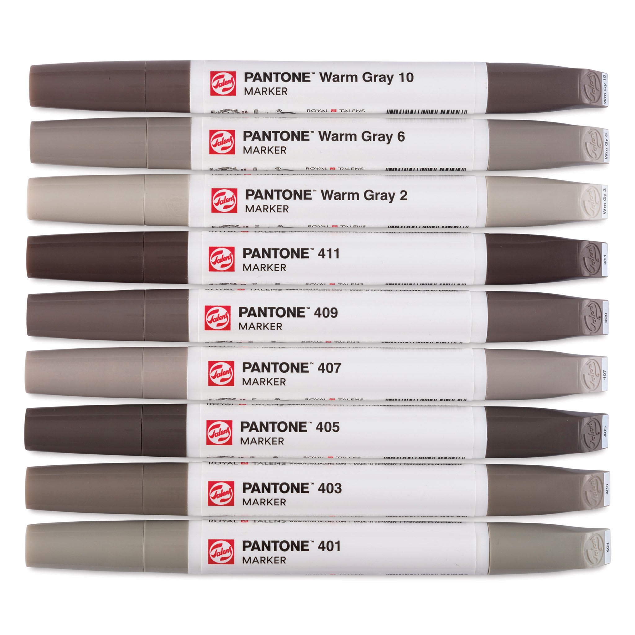 Pantone Dual Tip Markers - Set of 9, Warm Gray