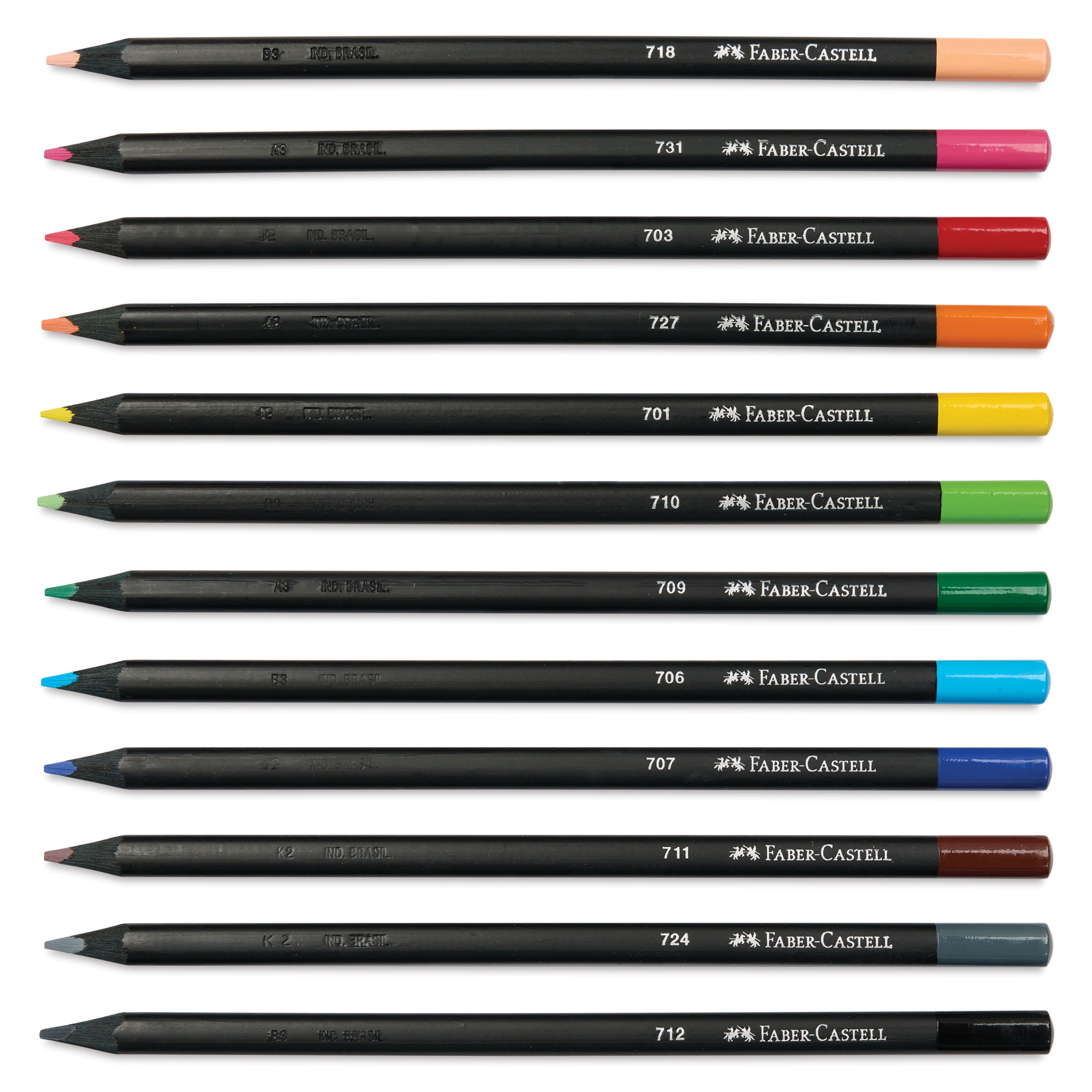 Faber-Castell Black Edition Colored Pencils - Assorted Colors, Set of 12
