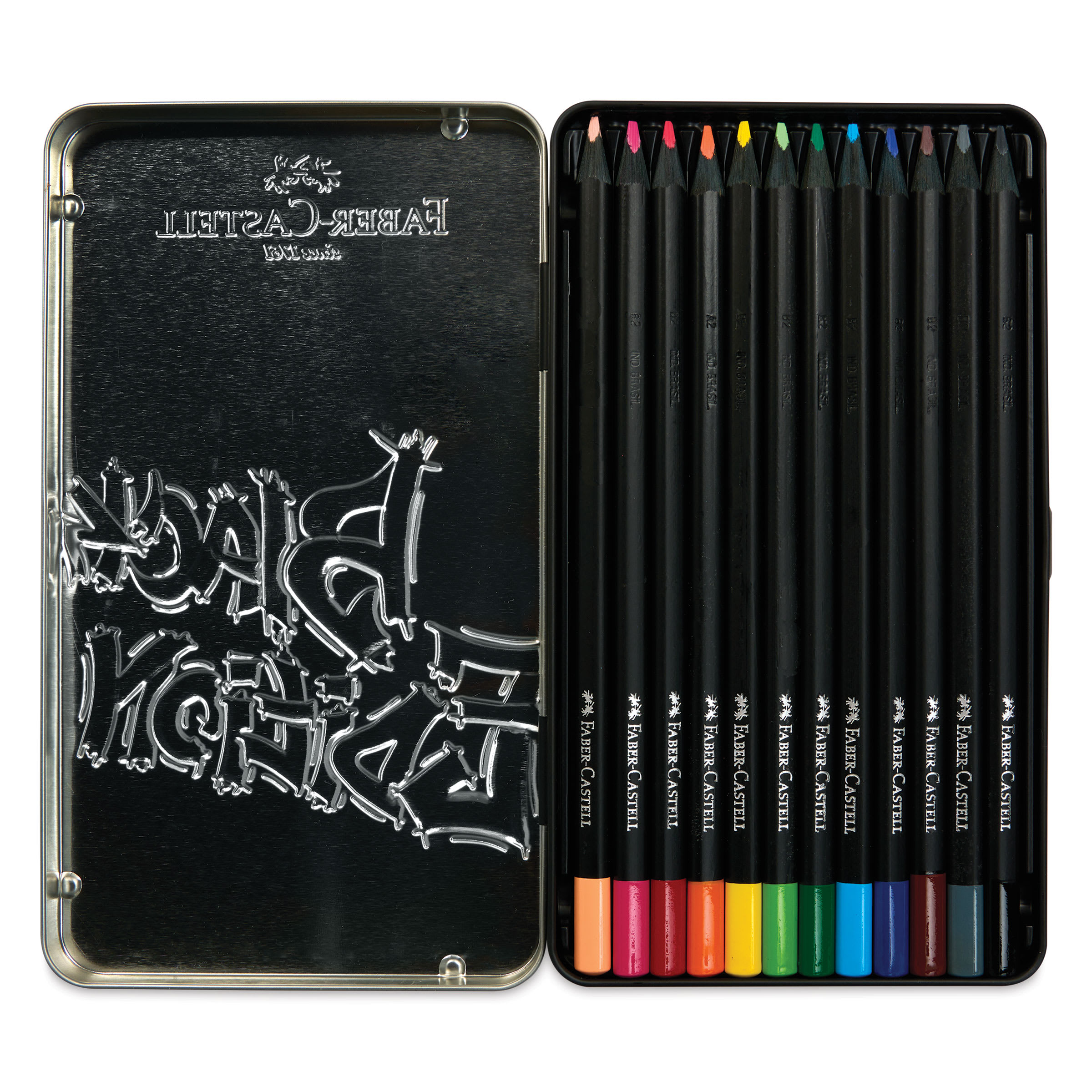 Faber-Castell Black Edition Colored Pencils - Assorted Colors, Tin Set of 12