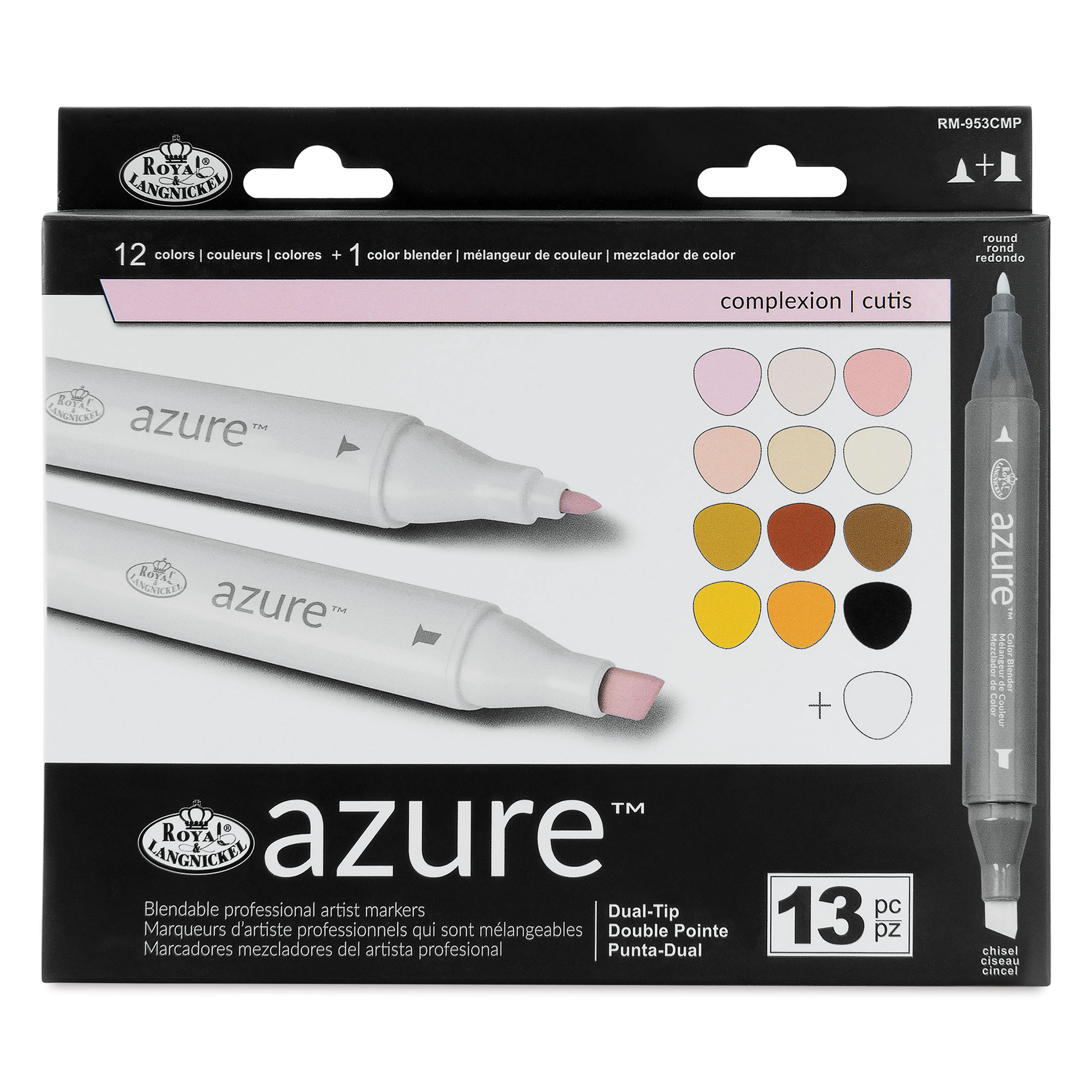 Royal & Langnickel Azure Dual Tip Markers - Set of 13, Complexion Colors