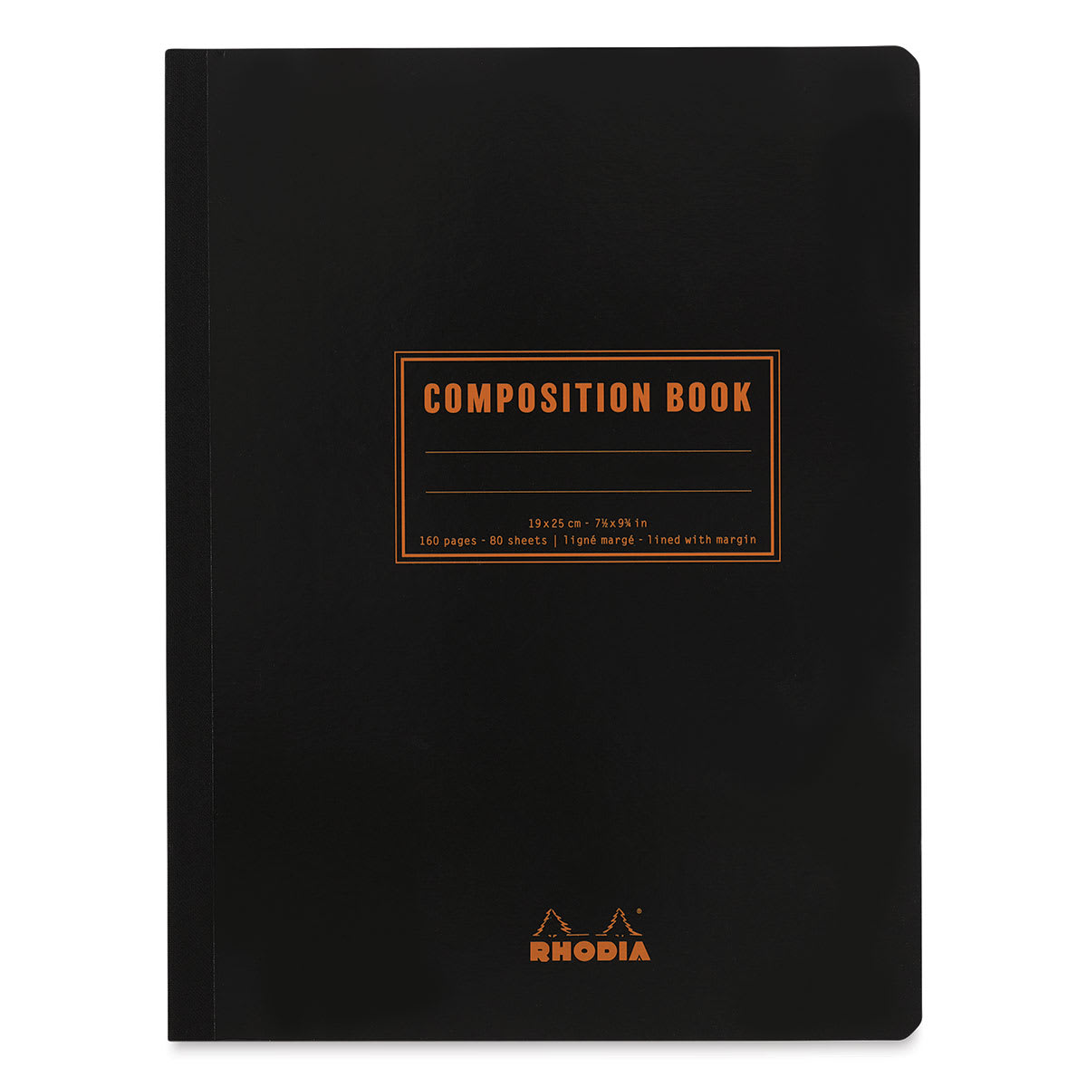 Rhodia Composition Book - Black, 9-7/8" x 7-1/2", 80 Sheets