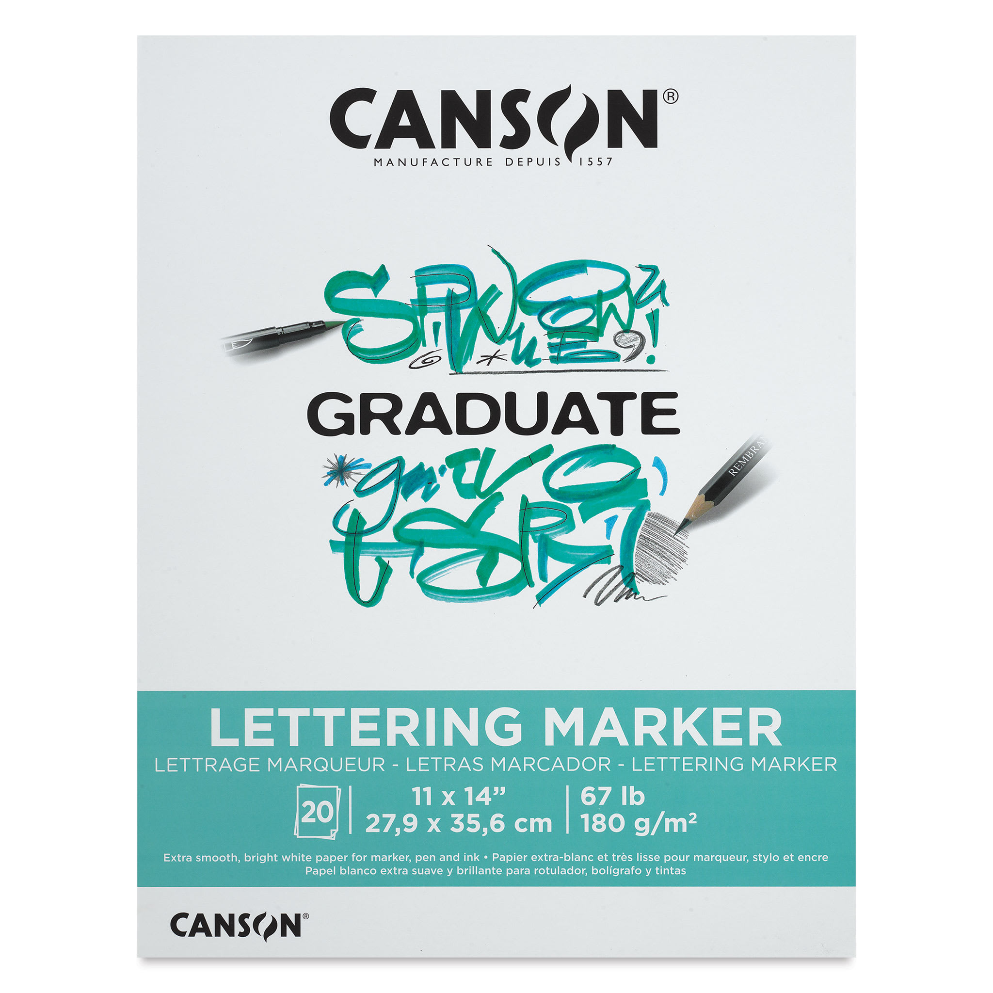 Canson Graduate Lettering Marker Pad - 11" x 14", 20 Sheets