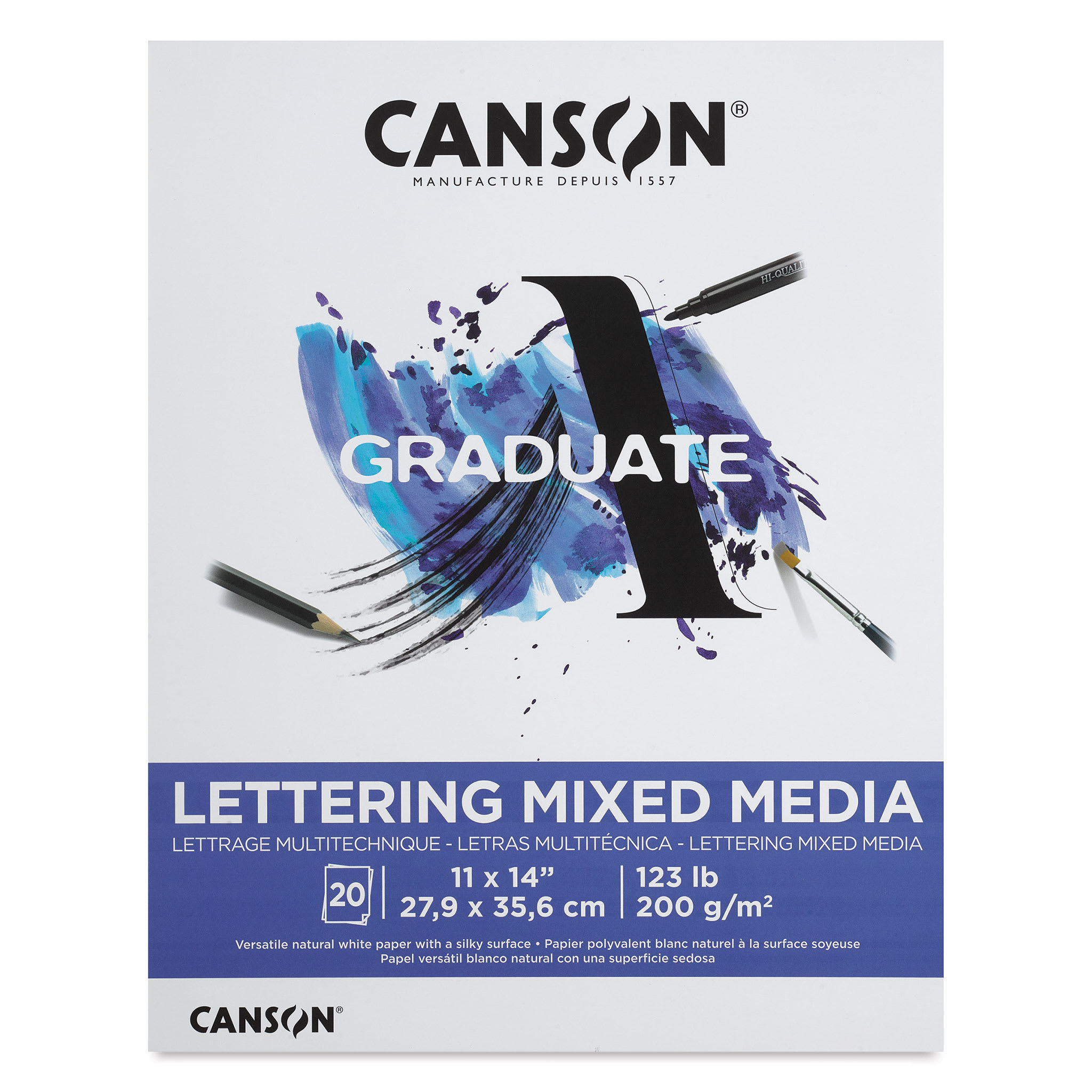 Canson Graduate Lettering Mixed Media Pad - 11" x 14", 20 Sheets