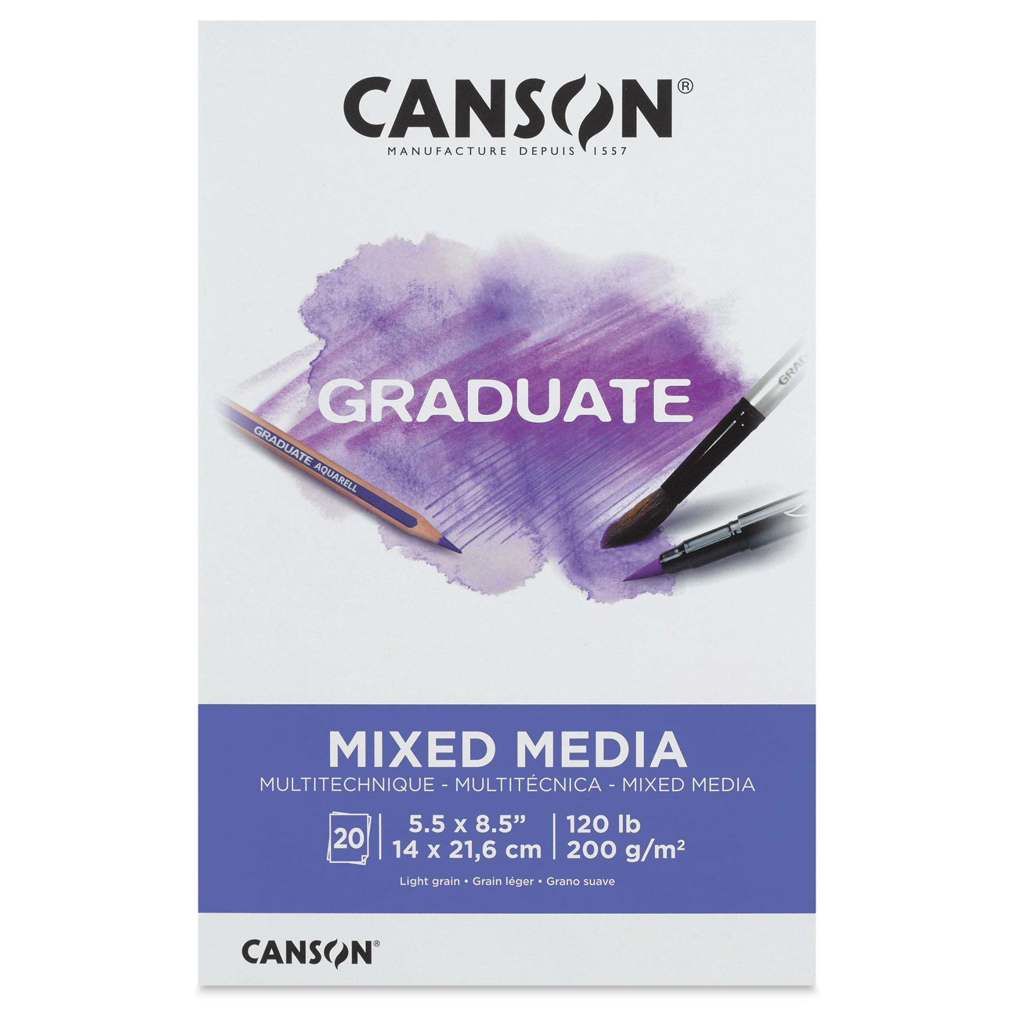 Canson Graduate Mixed Media Pad - 5-1/2" x 8-1/2", 20 Sheets