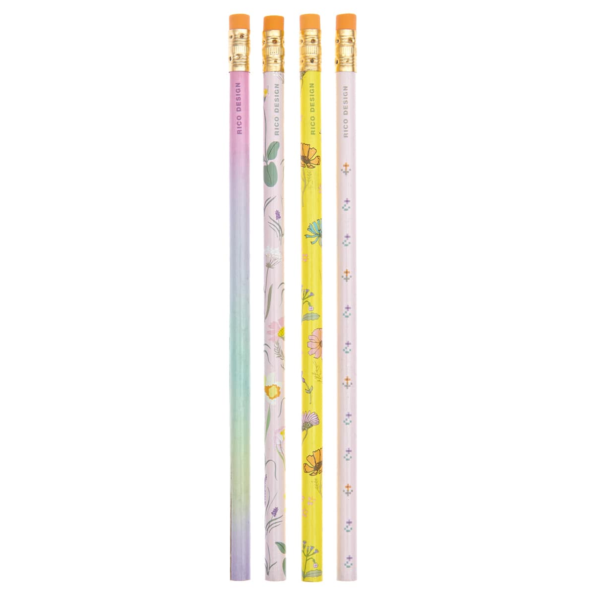 Pencil Sets Flowers Set  4Pkg