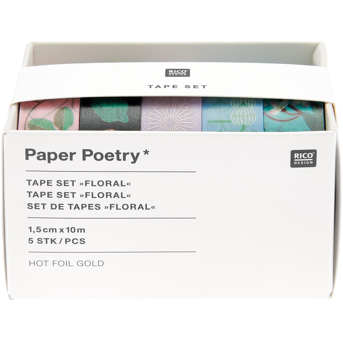 Printed Washi Tape Sets Bee/Fruit/Flower Set - 5/Pkg.
