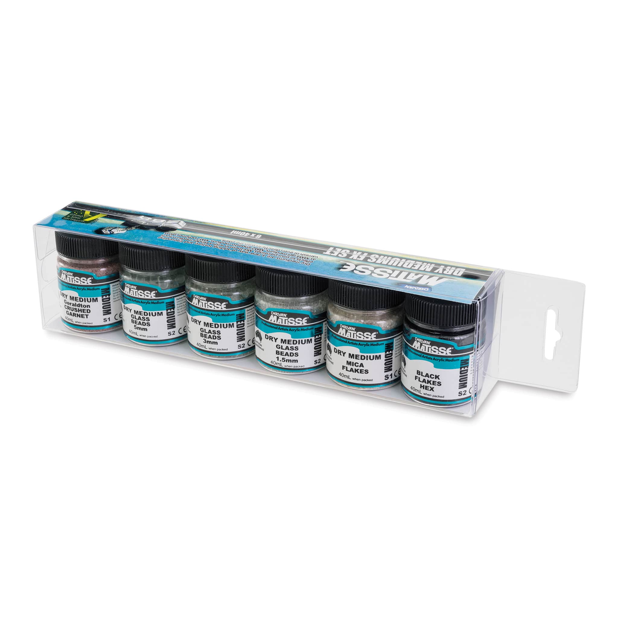 Matisse Acrylic Mediums - Dry Mediums, Special Effects, Set of 6, 40 ml