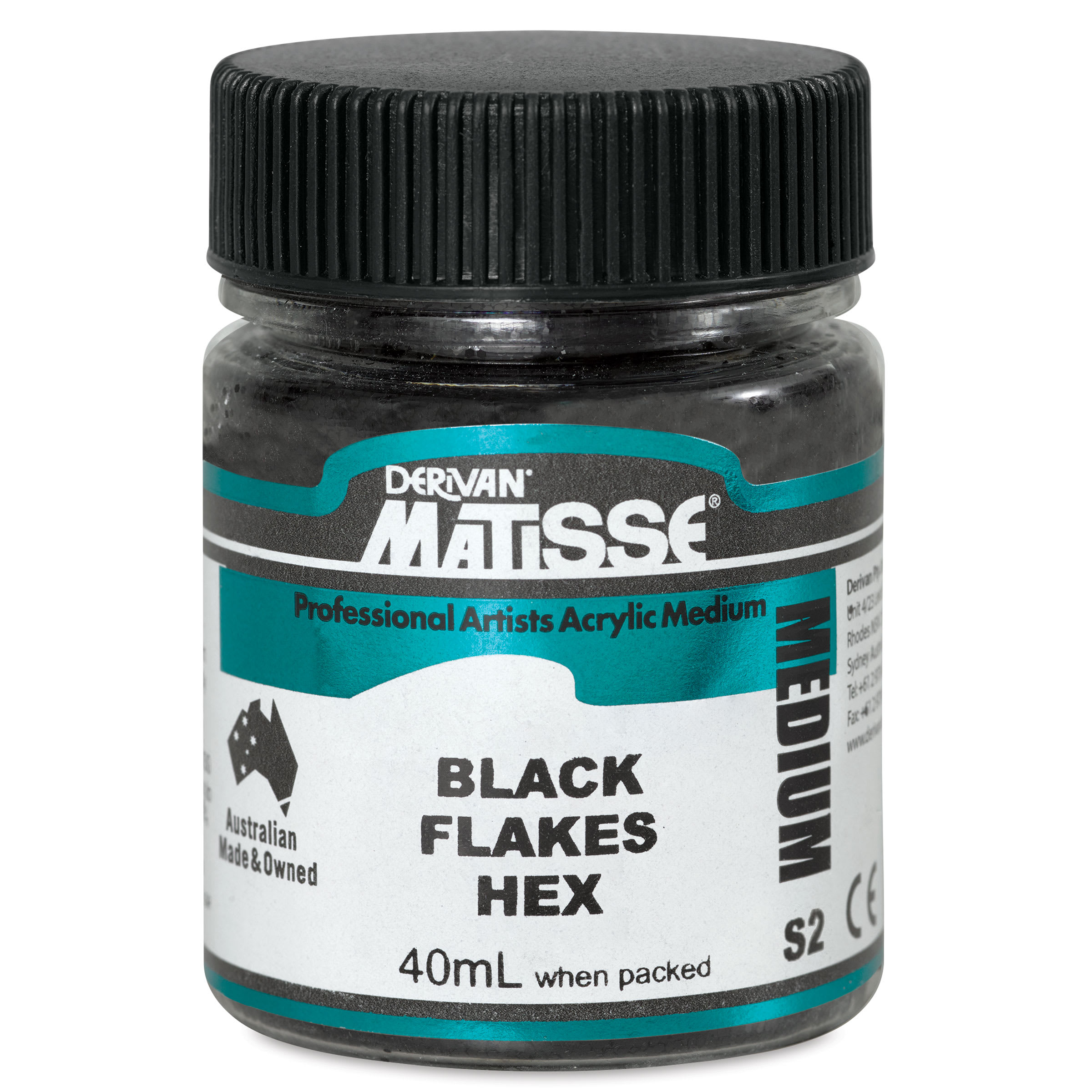Matisse Acrylic Effects Dry Medium Black Flakes Hex - 40 ml