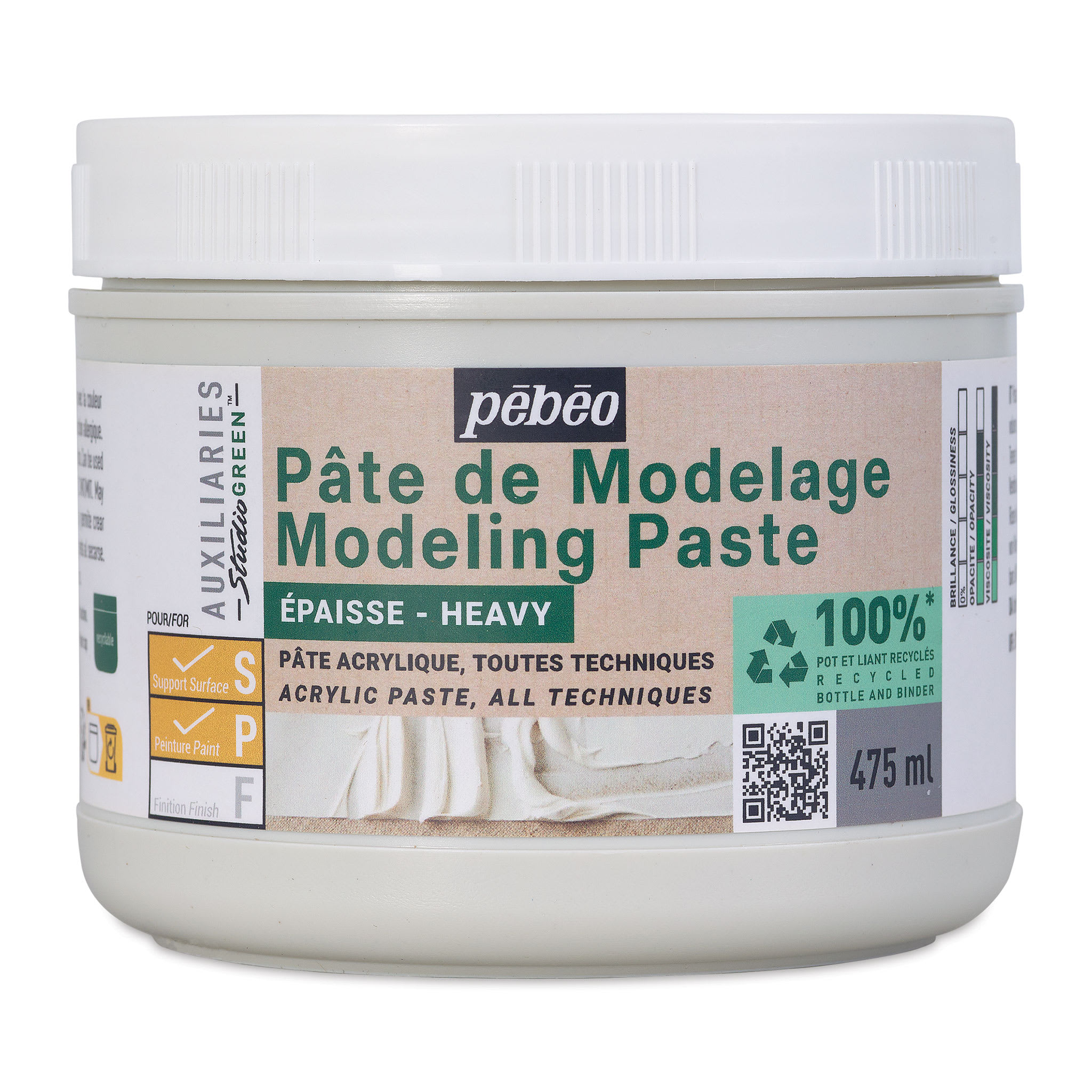 Pebeo Studio Green Modeling Paste - Heavy, 475 ml