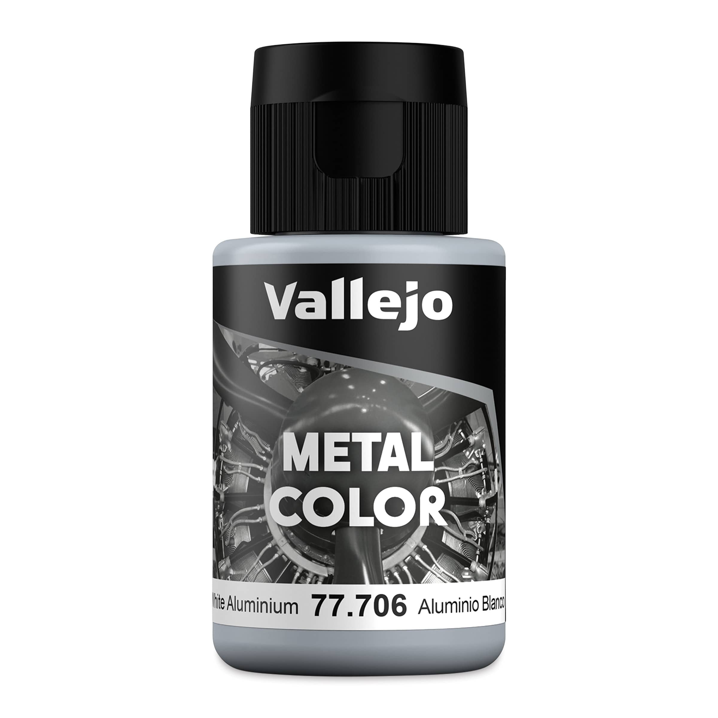Vallejo Metal Color Acrylic Paint - White Aluminium, 32 ml