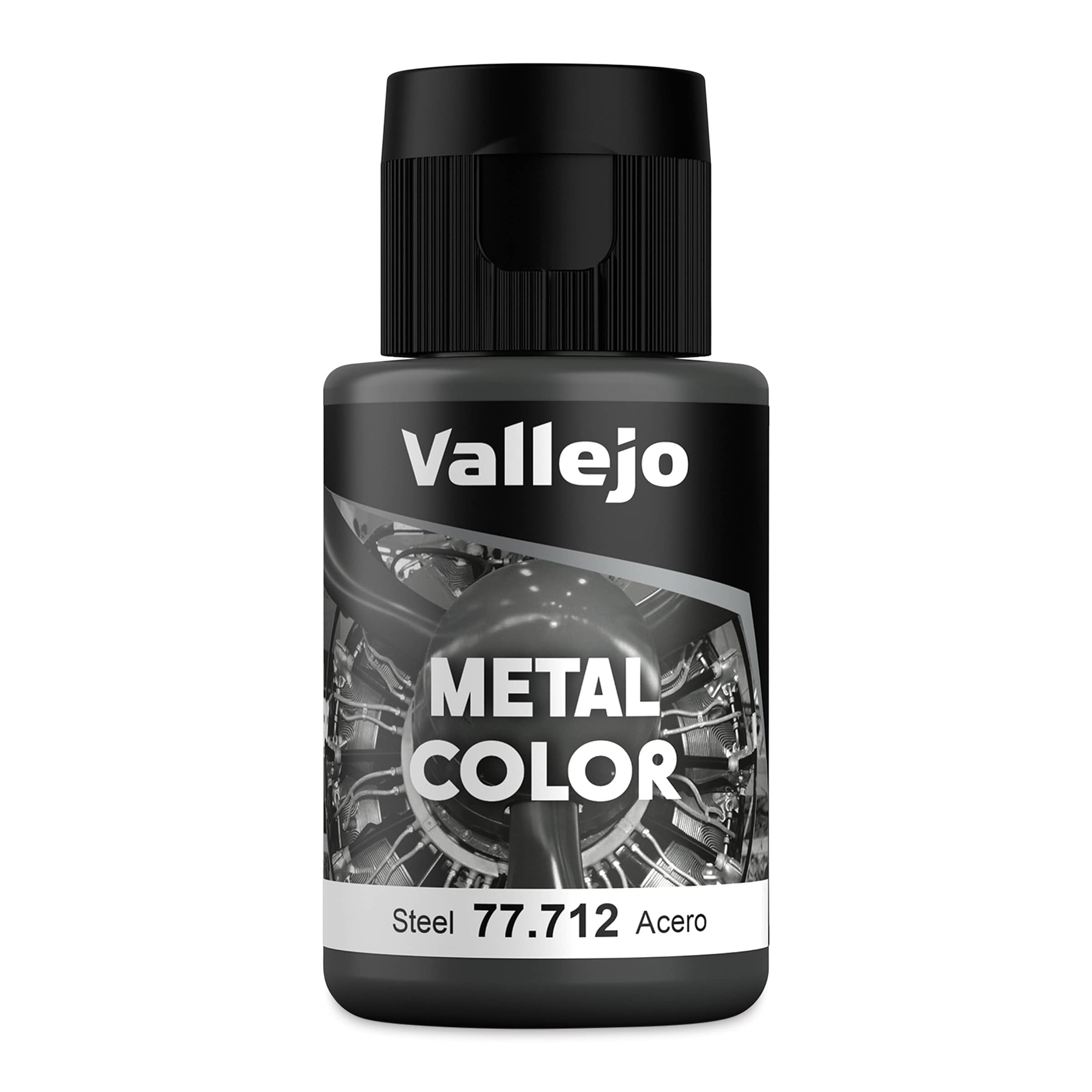 Vallejo Metal Color Acrylic Paint - Steel, 32 ml