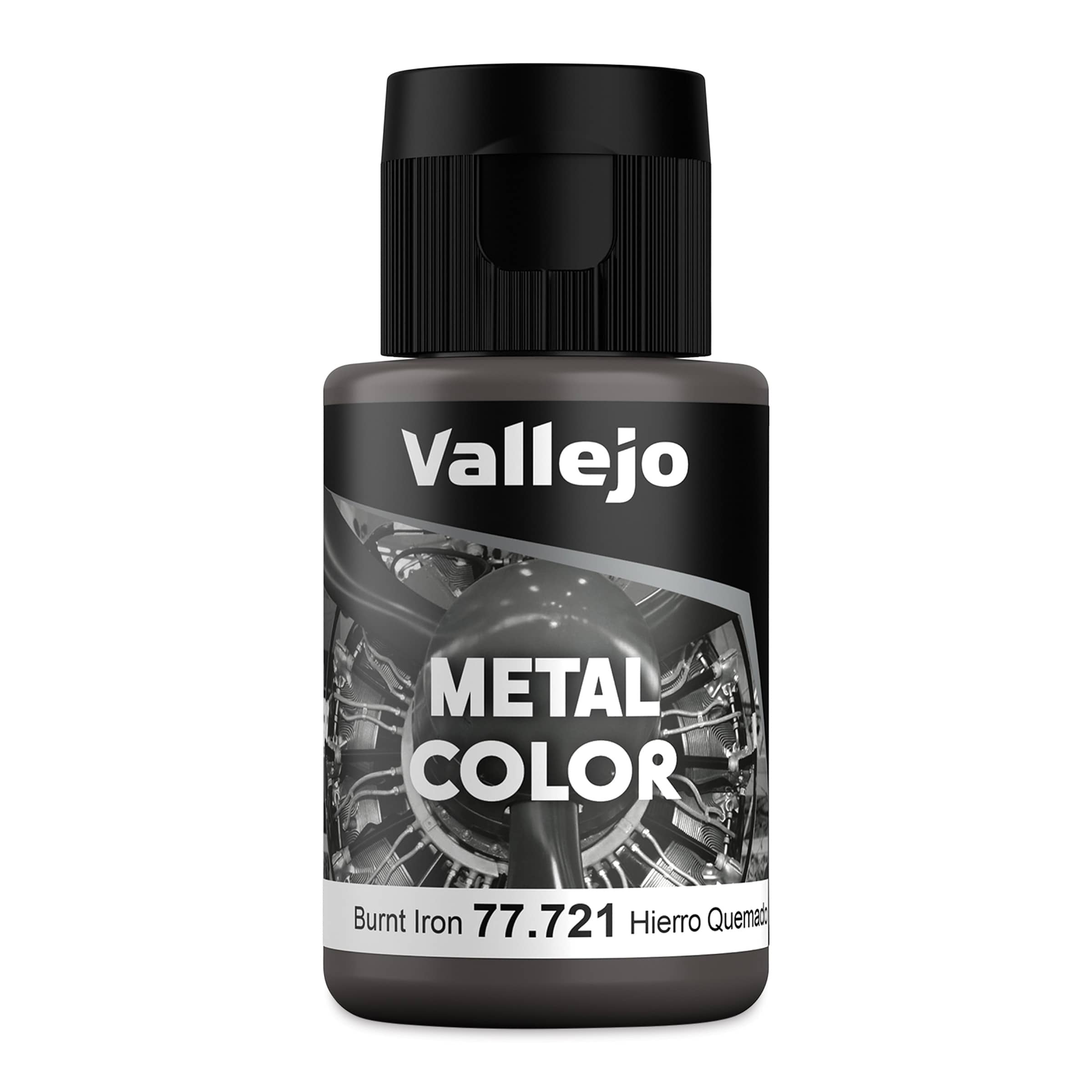 Vallejo Metal Color Acrylic Paint - Burnt Iron, 32 ml
