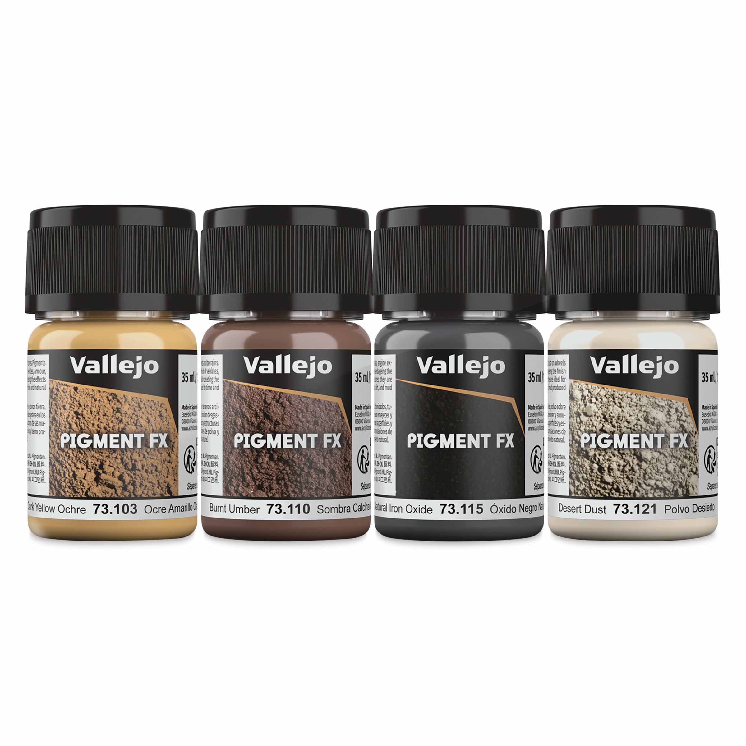 Vallejo Pigment FX Set - Set of 4, Dust and Dirt, 35 ml