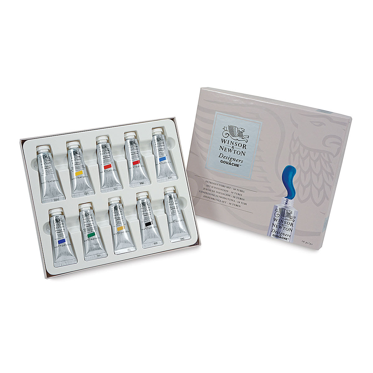 Winsor & Newton Designers Gouache - Set of 10, Introductory Set, 14 ml Tubes