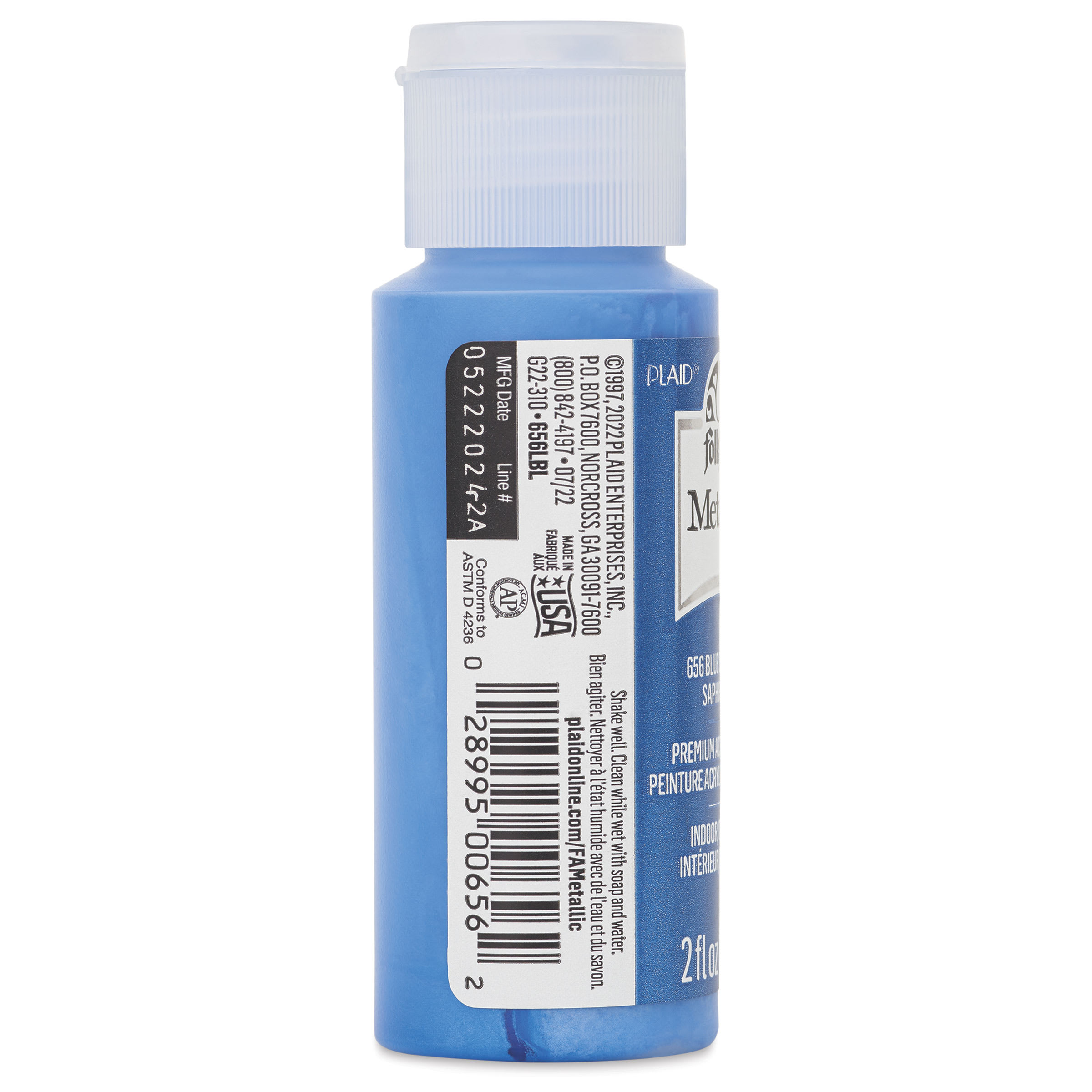 FolkArt Metallic Acrylic Paint - Blue Sapphire, 59 ml | BLICK Art