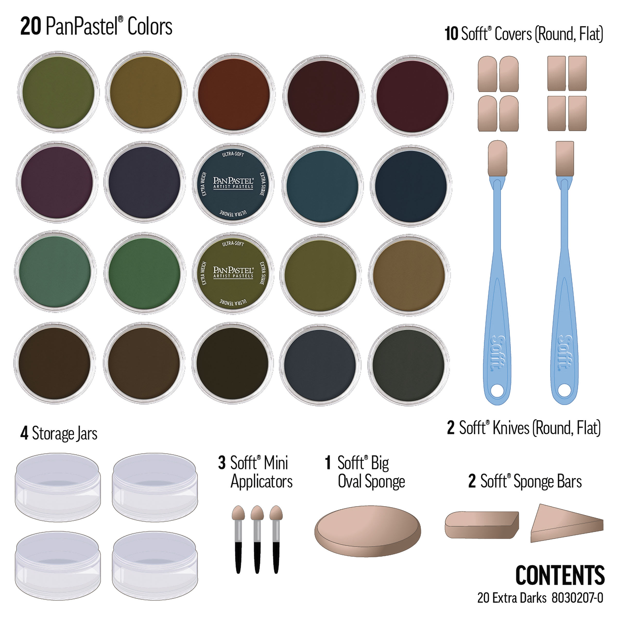 PanPastel Artists' Painting Pastels Set - Extra Dark Shades, Set