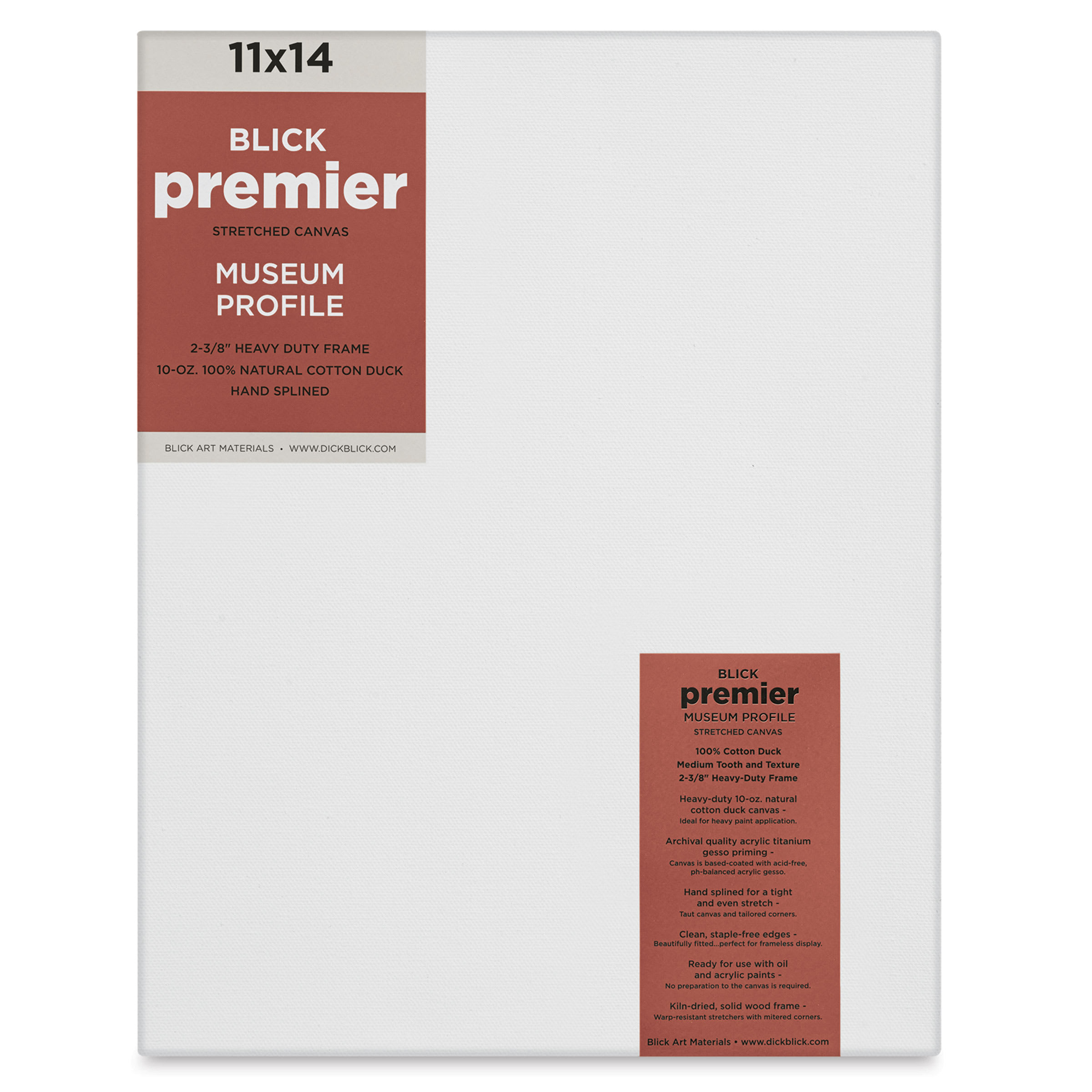 Blick Premier Stretched Cotton Canvas - Museum Profile, Splined, 11" x 14"
