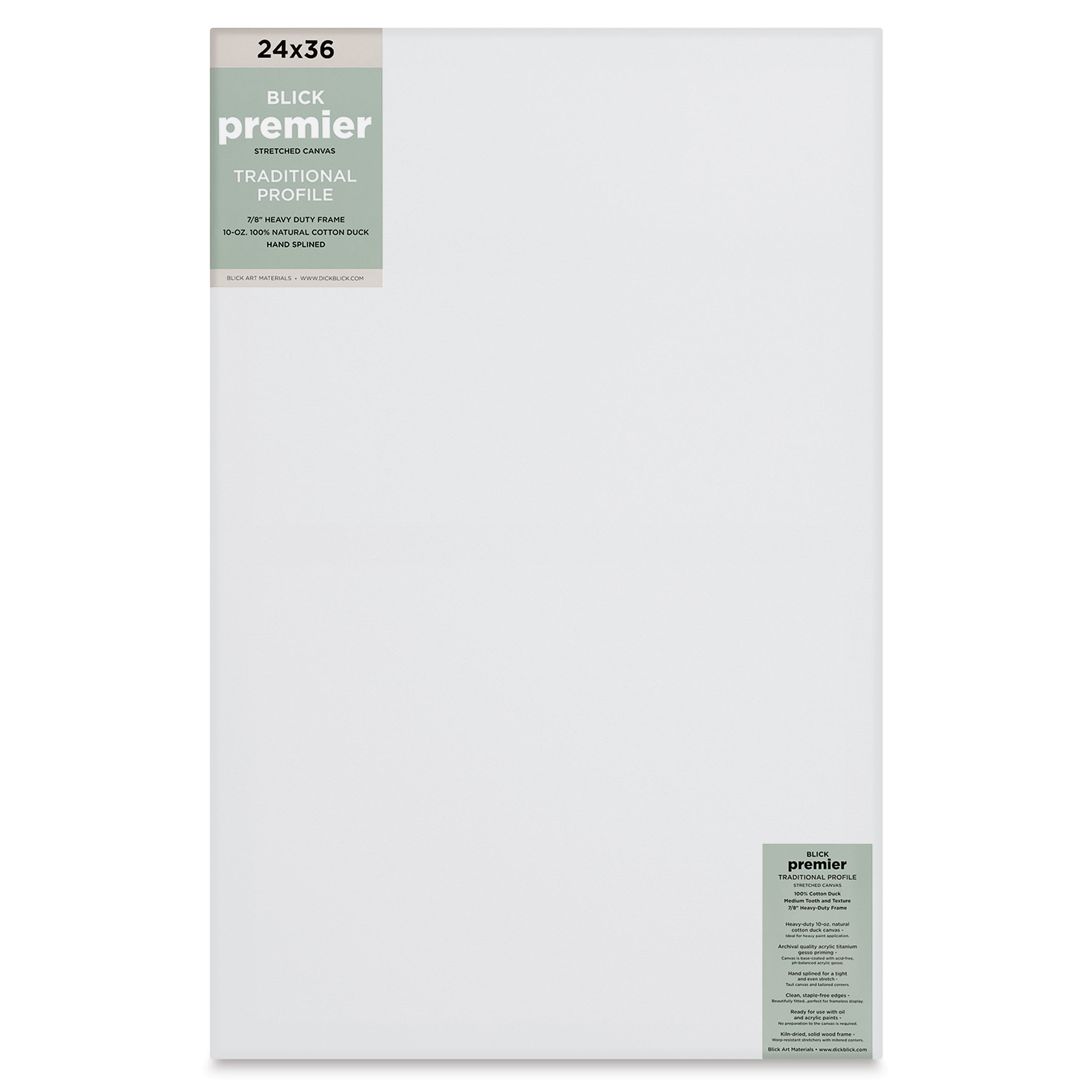 Blick Premier Stretched Cotton Canvas - Traditional Profile, Splined, 24" x 36"