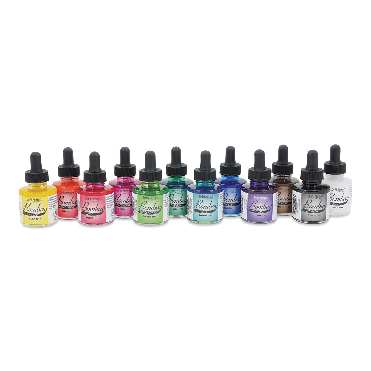 Dr. Ph. Martin's Bombay India Ink Set - 1 oz, Round Set, Set of 12