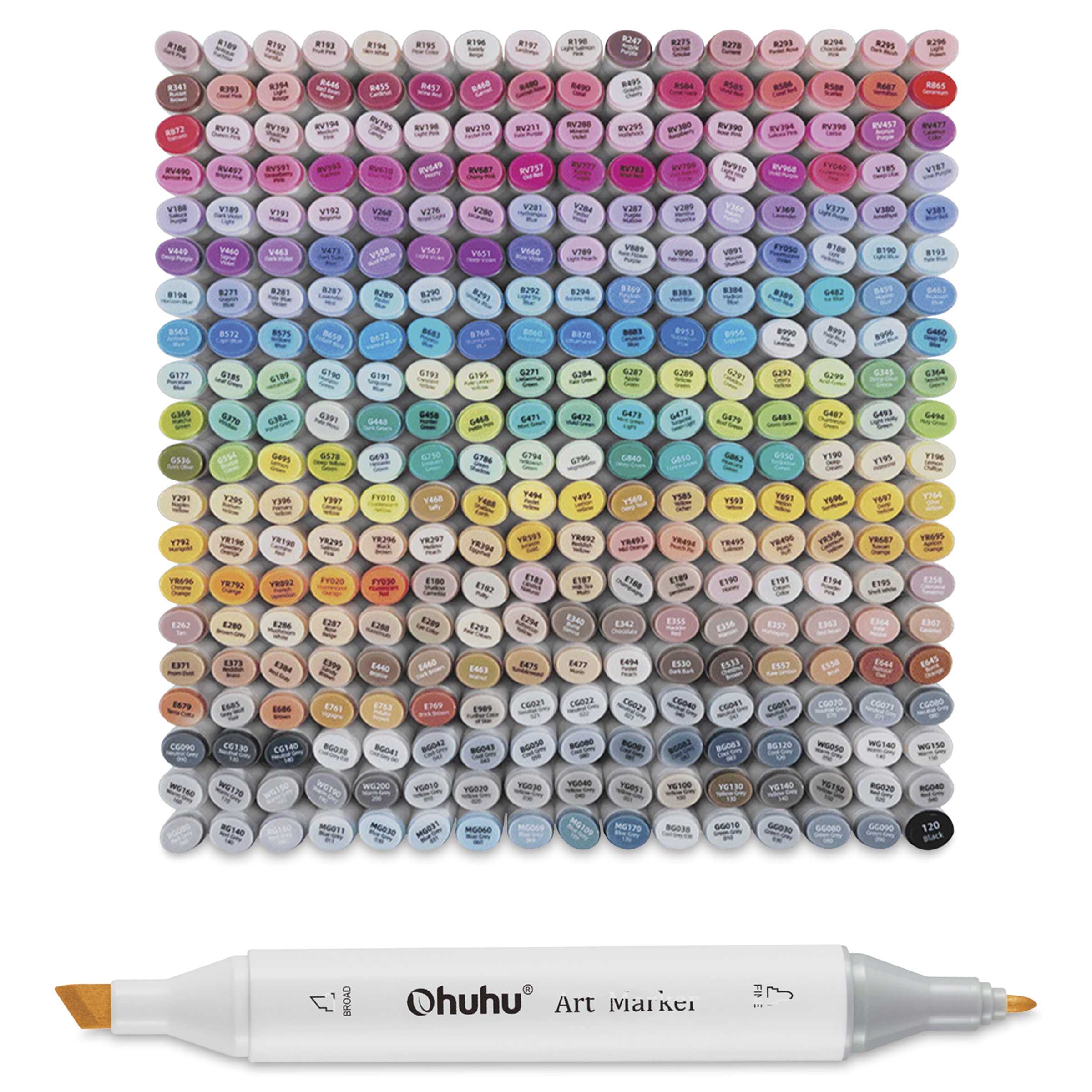 Tally-Ho 2色 Ohuhu Honolulu B Dual Tip Marker Sets - Set of 72, Assorted