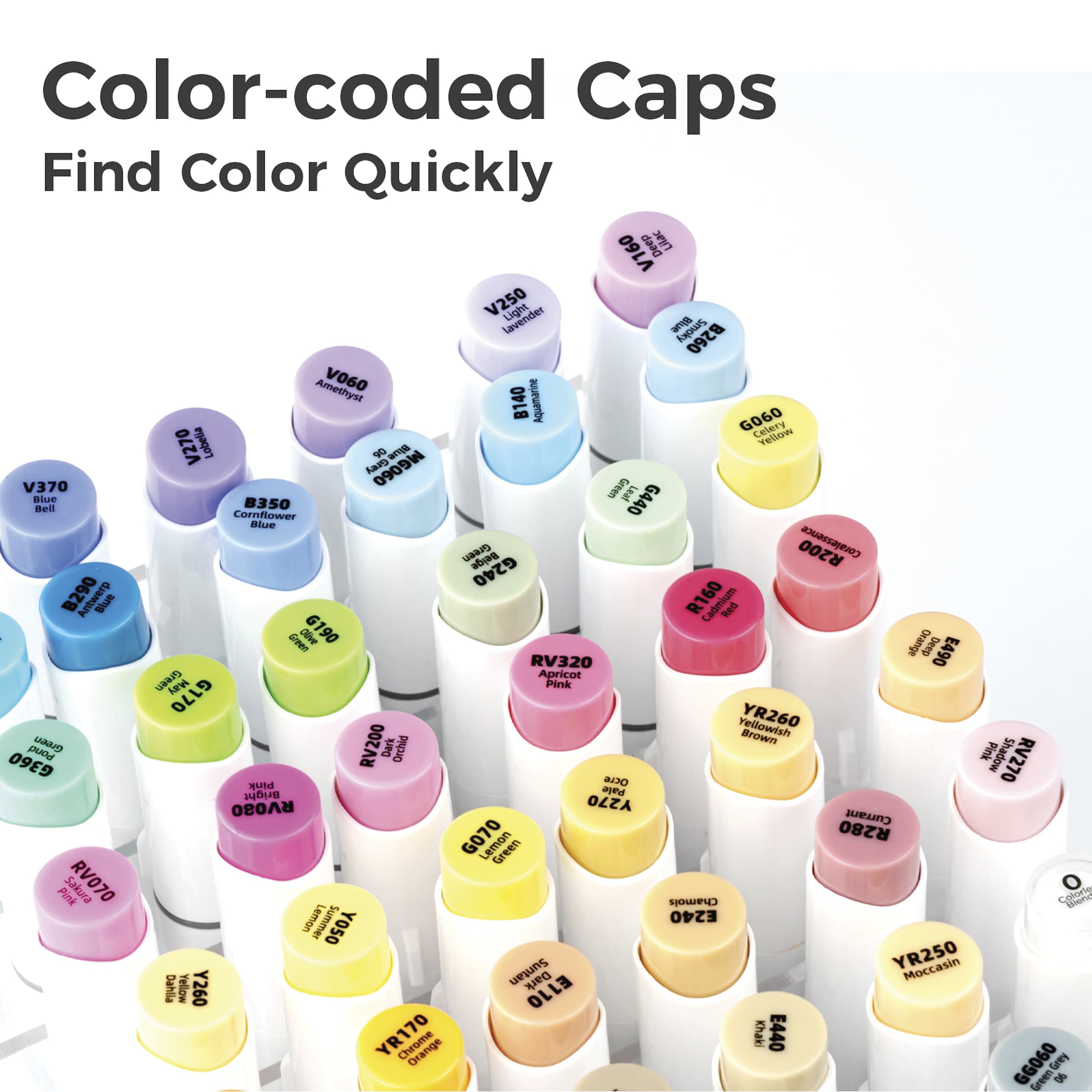 Ohuhu Honolulu Dual Tip Marker Sets - Set of 48, Mid-Tones