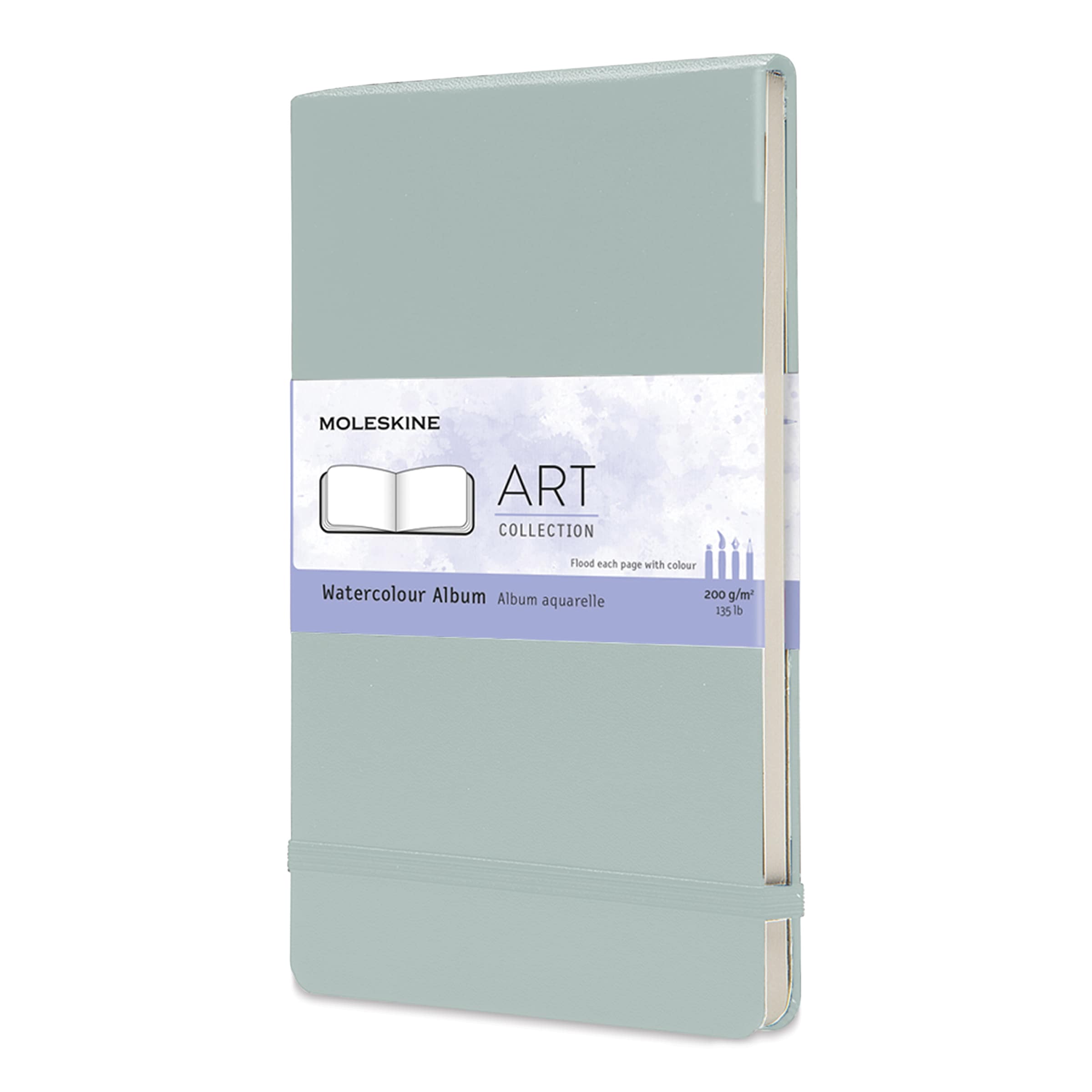 Moleskine Art Collection Watercolor Album - 5" x 8-1/4", Landscape, 72 Pages, Sage, front cover