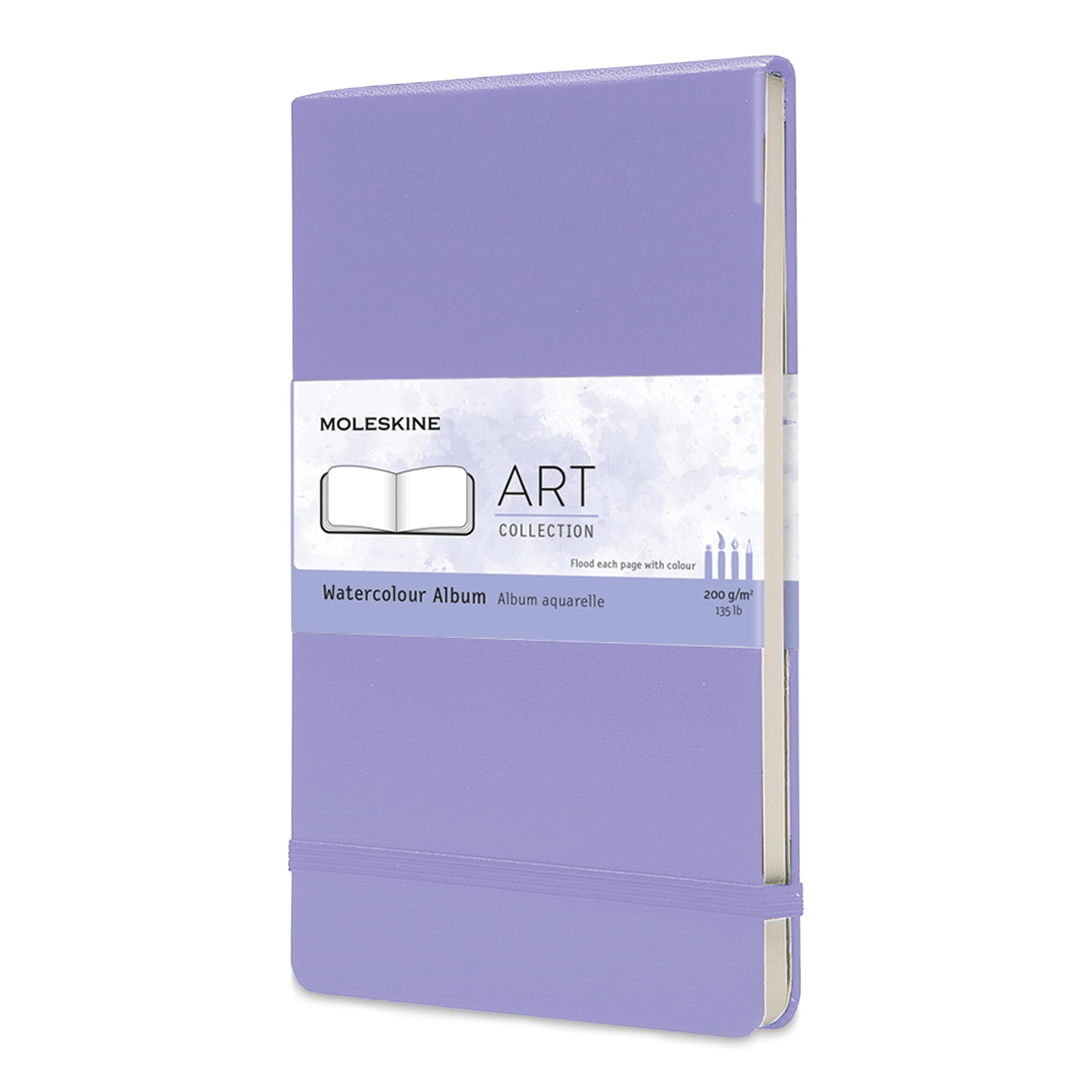 Moleskine Art Collection Watercolor Album - 5" x 8-1/4", Landscape, 72 Pages, Wisteria, front cover