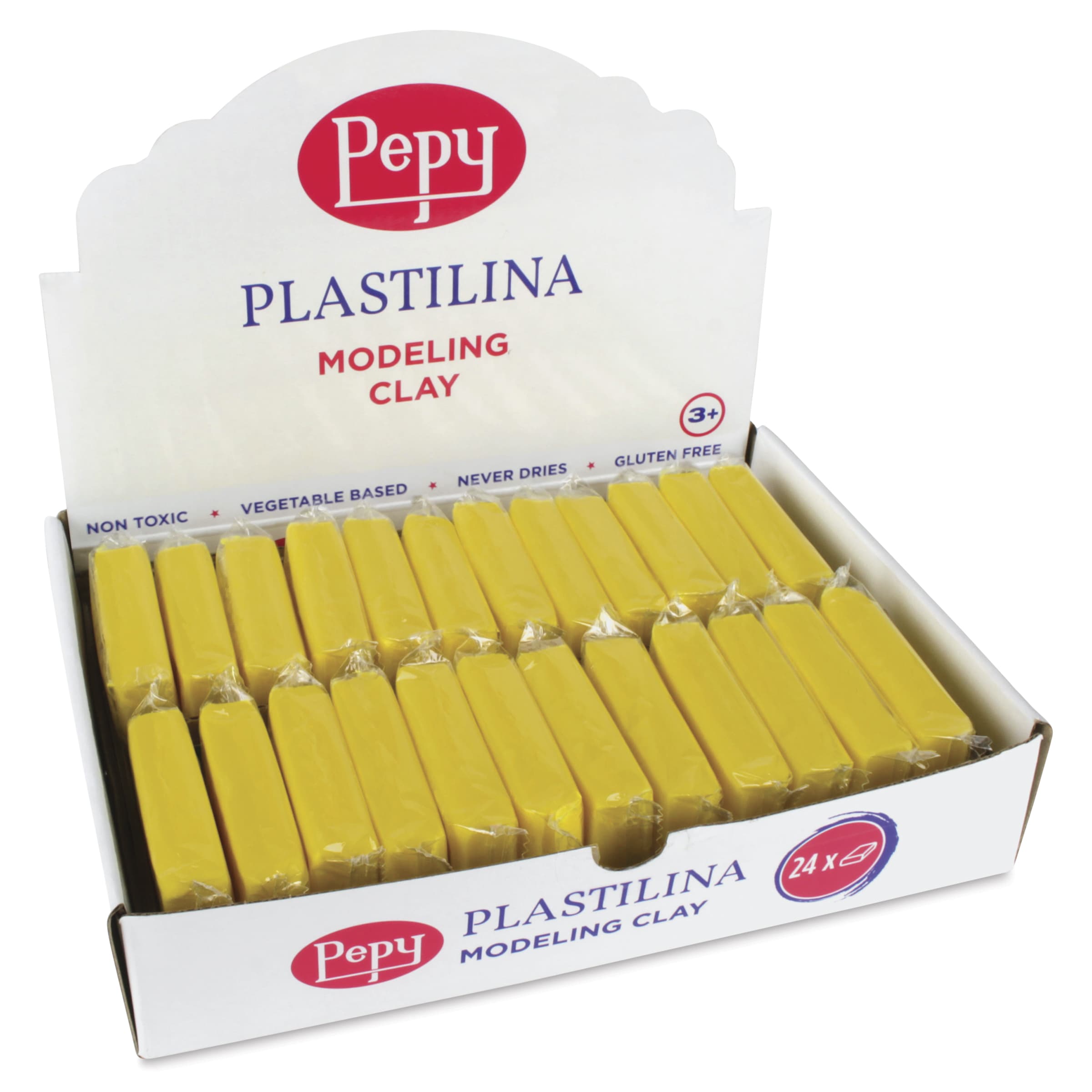 Pepy Plastilina Modeling Clay - Yellow, 1.4 oz, Pkg of 24