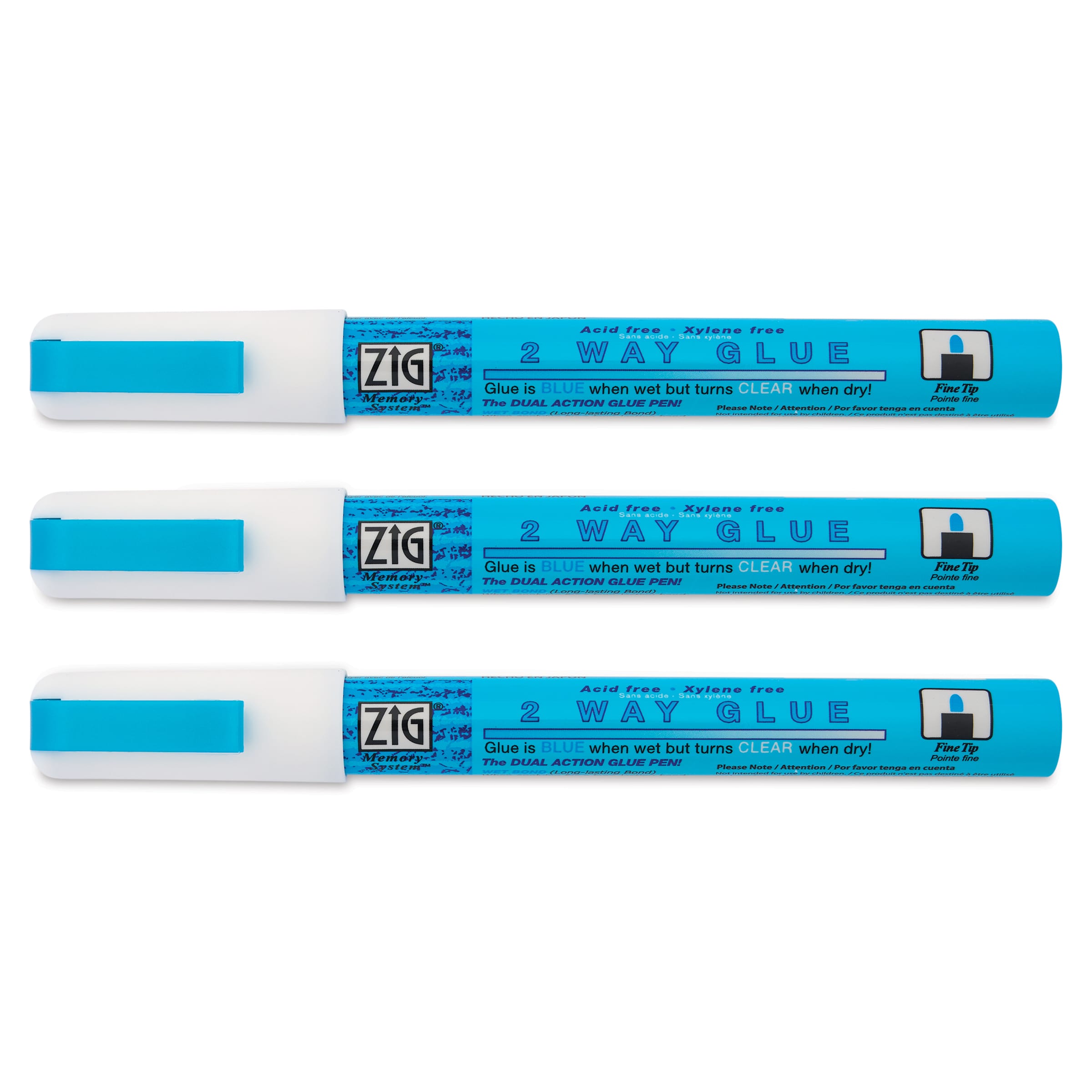 Kuretake Zig 2 Way Glue Pen - Fine Tip, Pkg of 3 | BLICK Art Materials