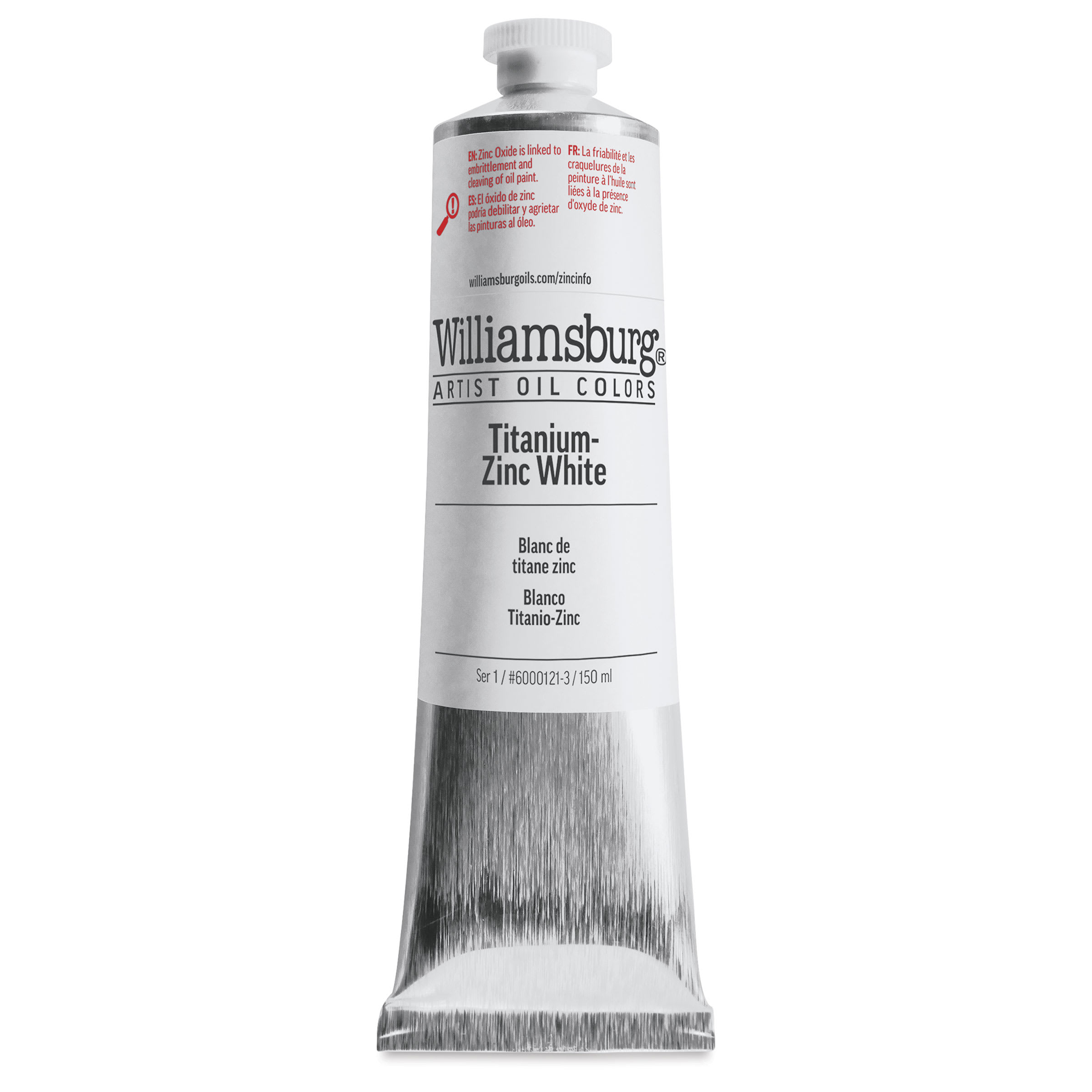 Williamsburg Handmade Oil Paint - Titanium-Zinc White, 150 ml tube