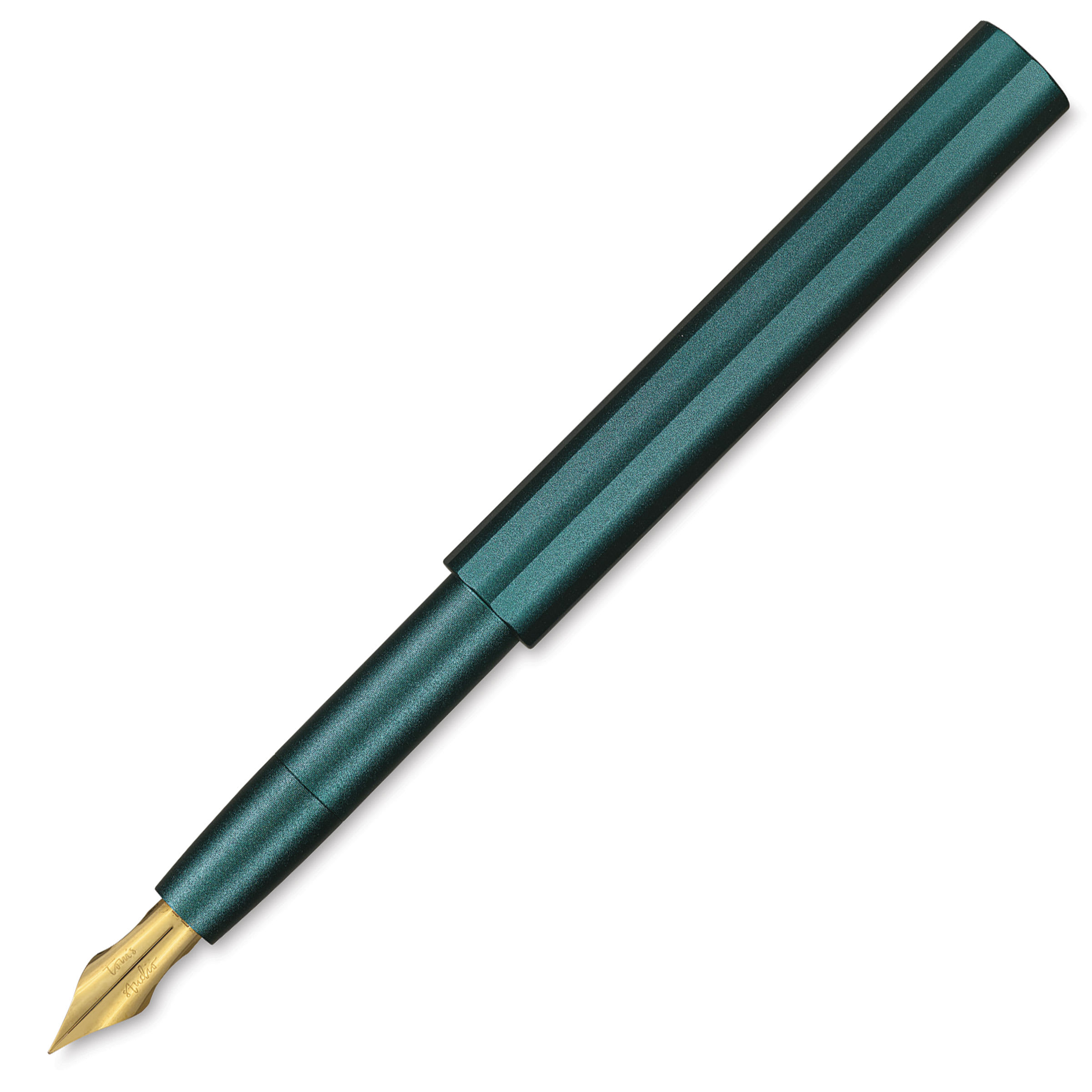Tom's Studio Pocket Fountain Pen - Ivy, Extra Fine Semi-Flex Nib, uncapped