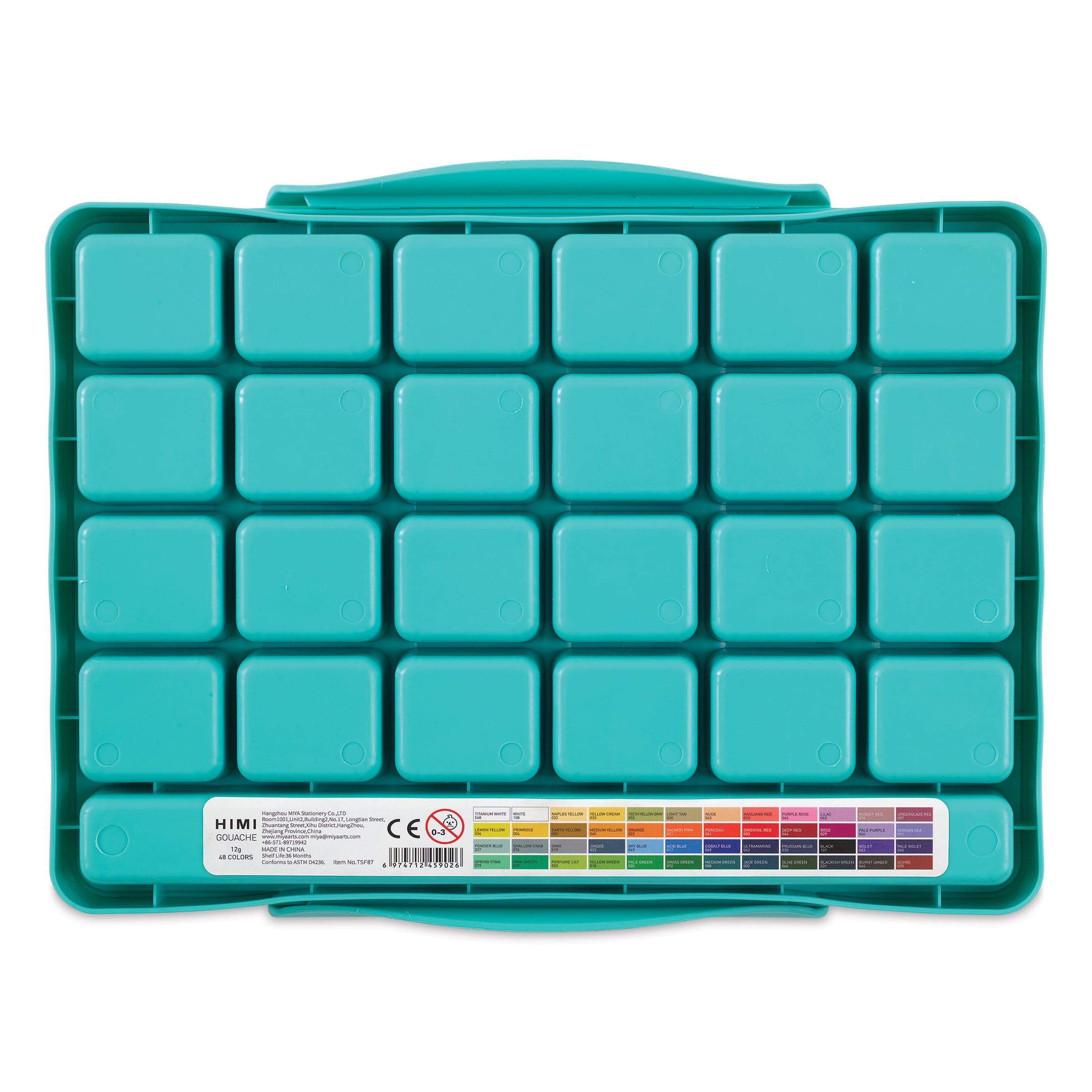 Himi Jelly Gouache Paint - Set of 48, Assorted Colors, 12 ml twin