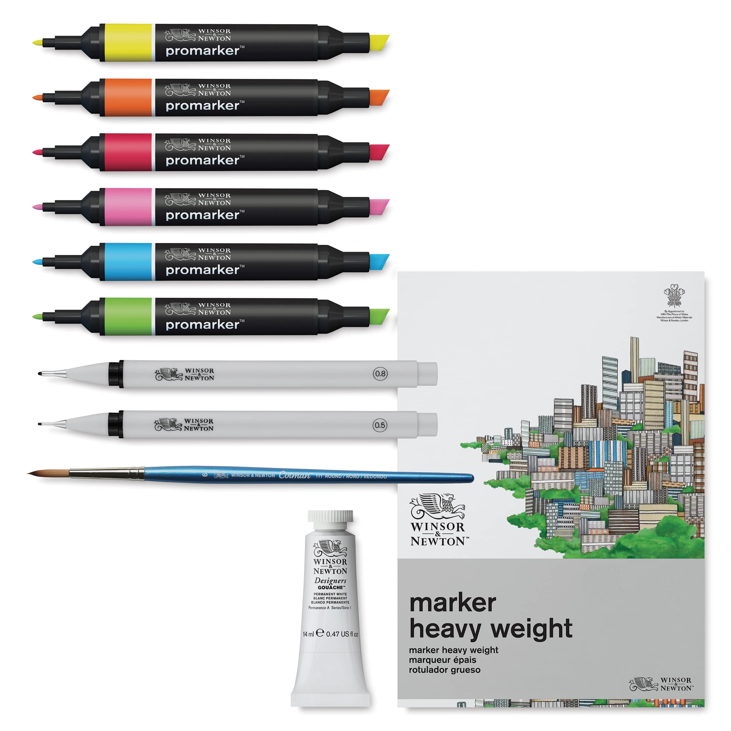 Winsor & Newton Illustration Mixed Media Set set contents