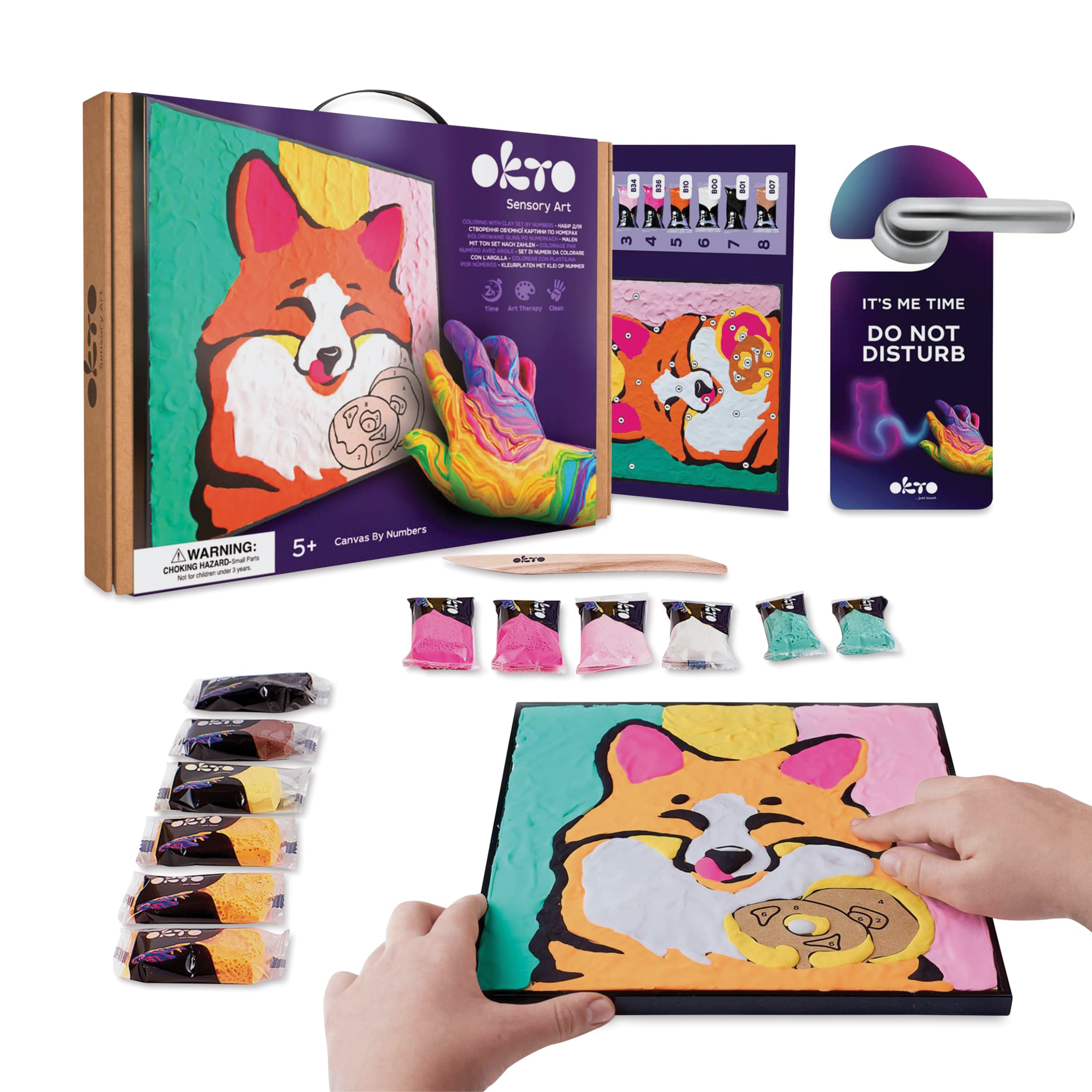 Okto Sensory Art Clay Color By Number Kit - Fox | BLICK Art Materials