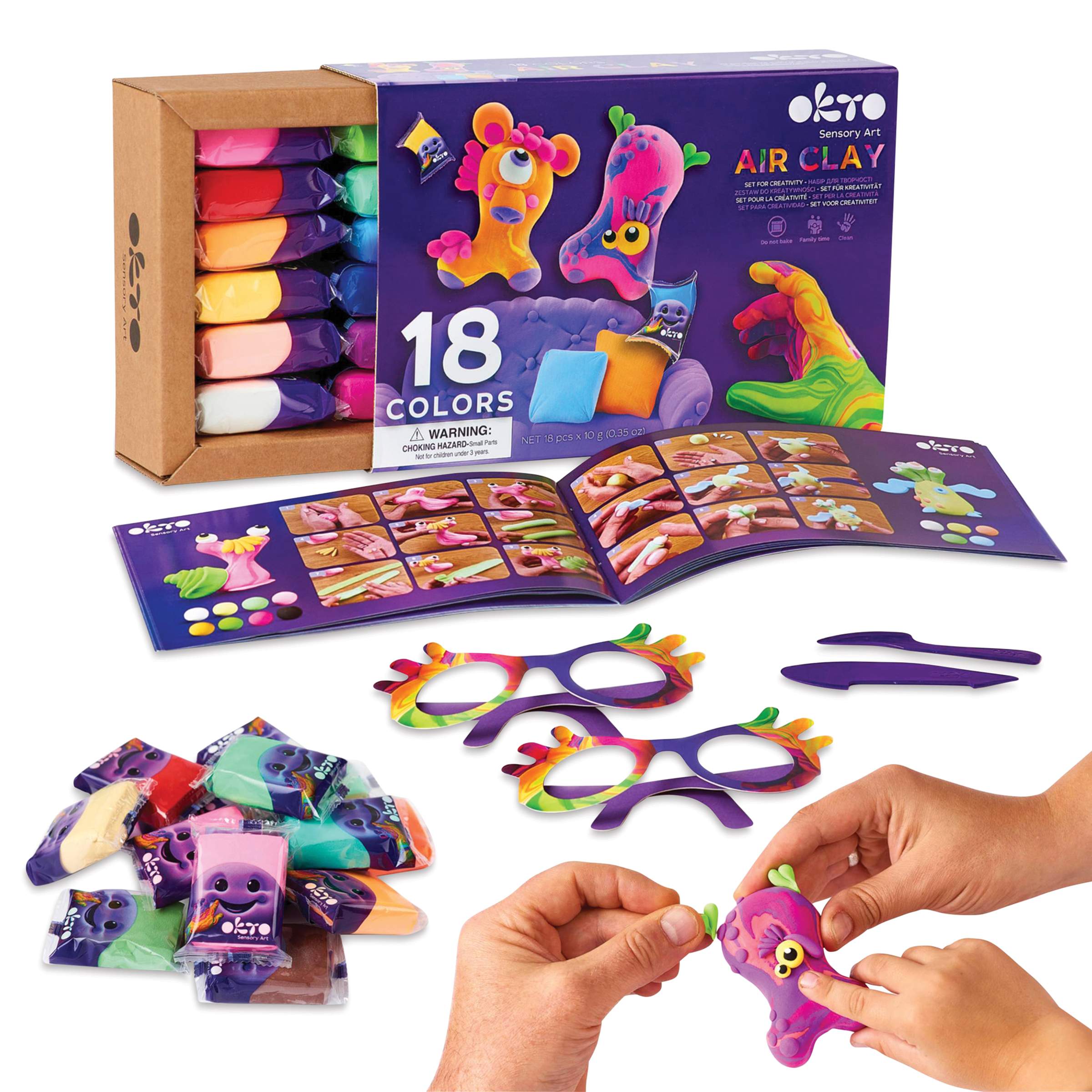 Okto Sensory Art Air Clay Creativity Kit - Set of 18 | BLICK Art