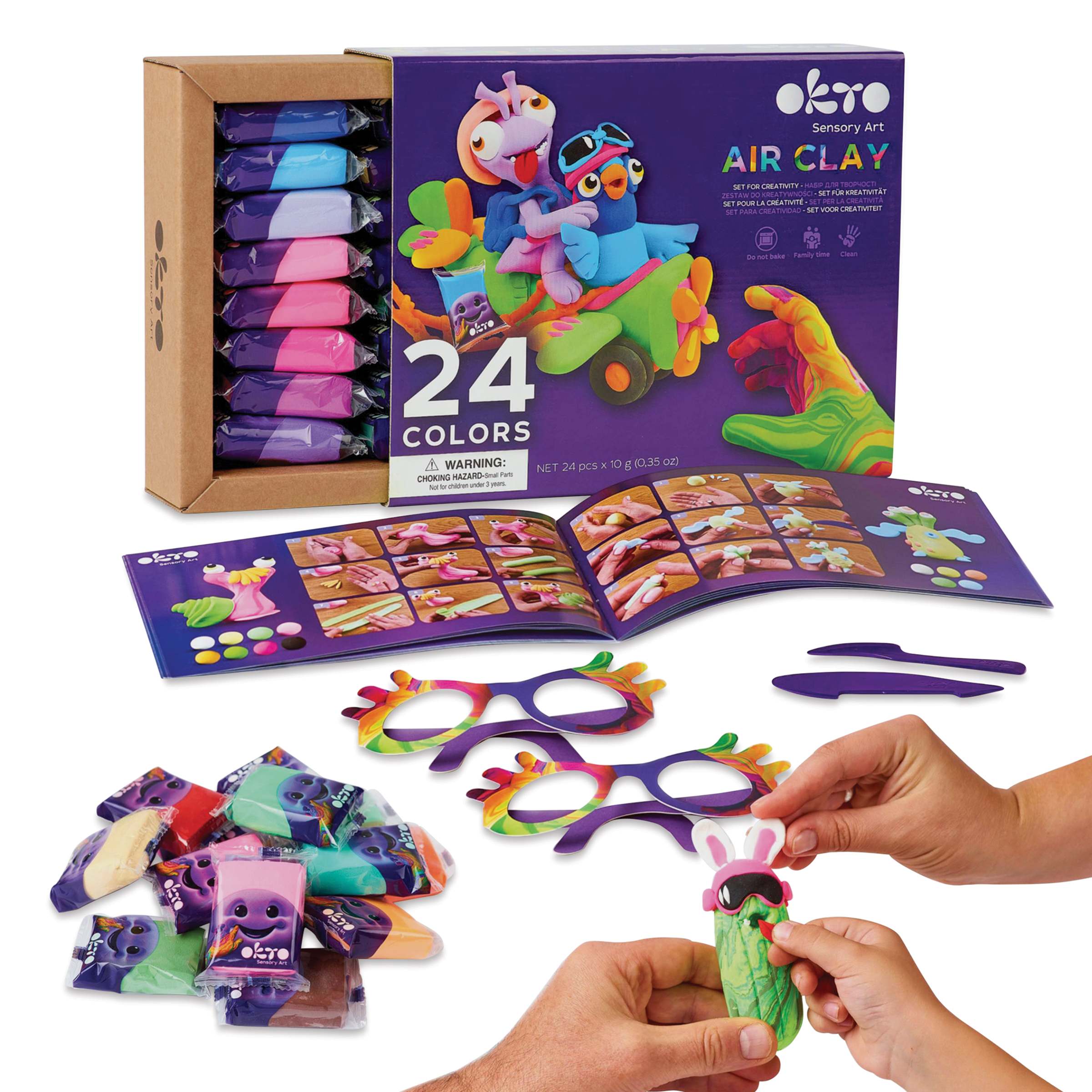 Okto Sensory Art Air Clay Creativity Kit - Set of 24 | BLICK Art