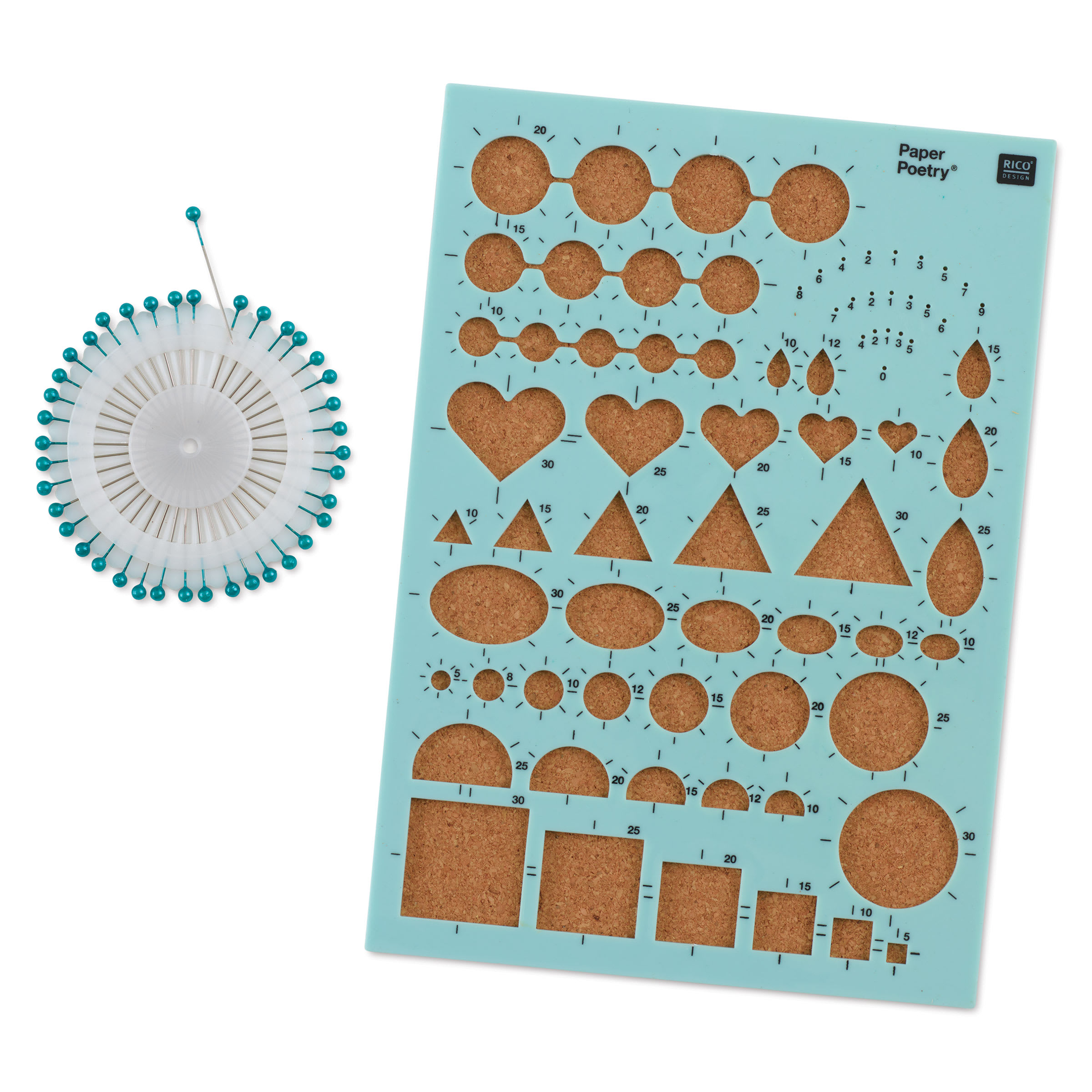 Rico Design Paper Poetry Quilling Cork Stencil Set