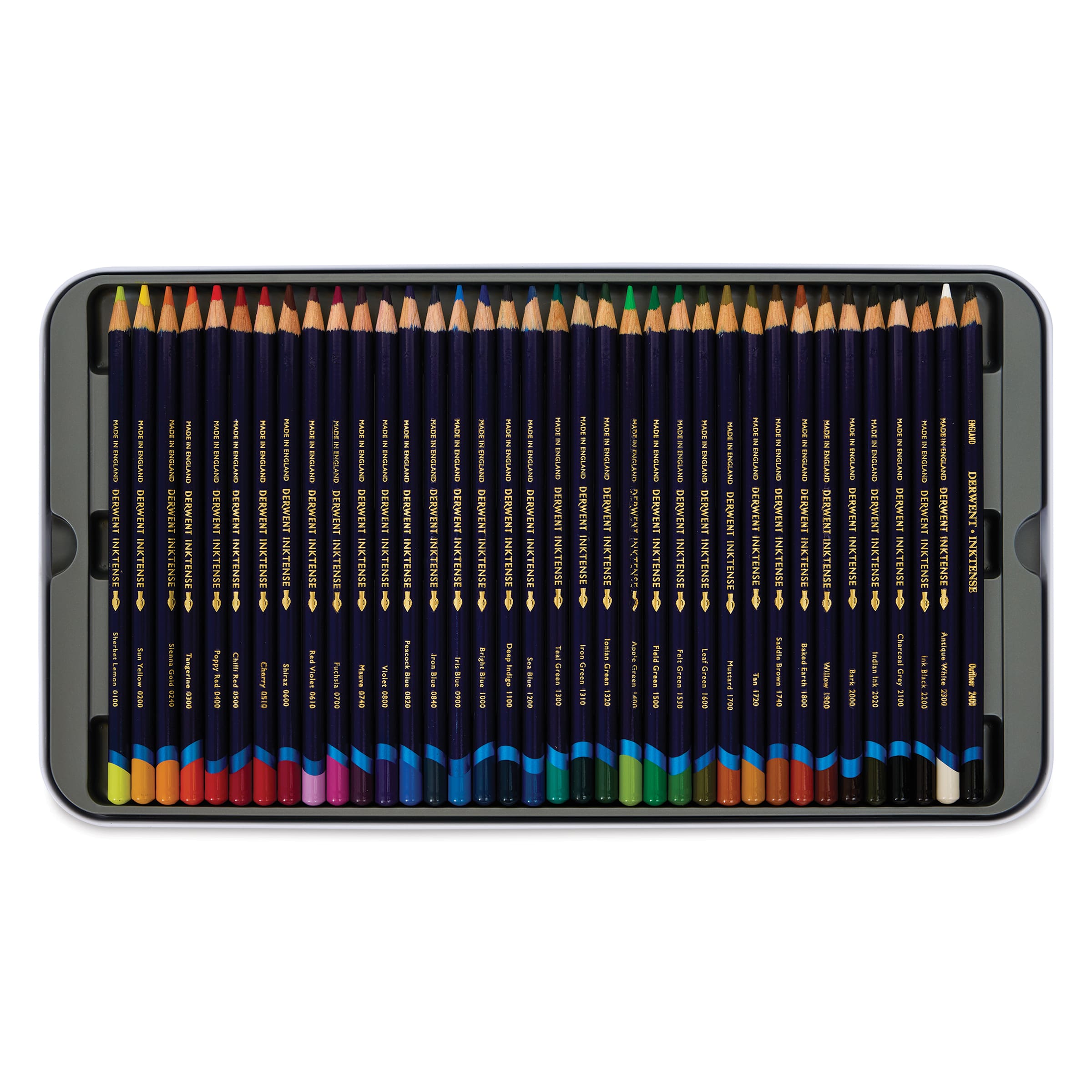 Derwent Inktense Pencils - Assorted Colors, Tin Box, Set of 36