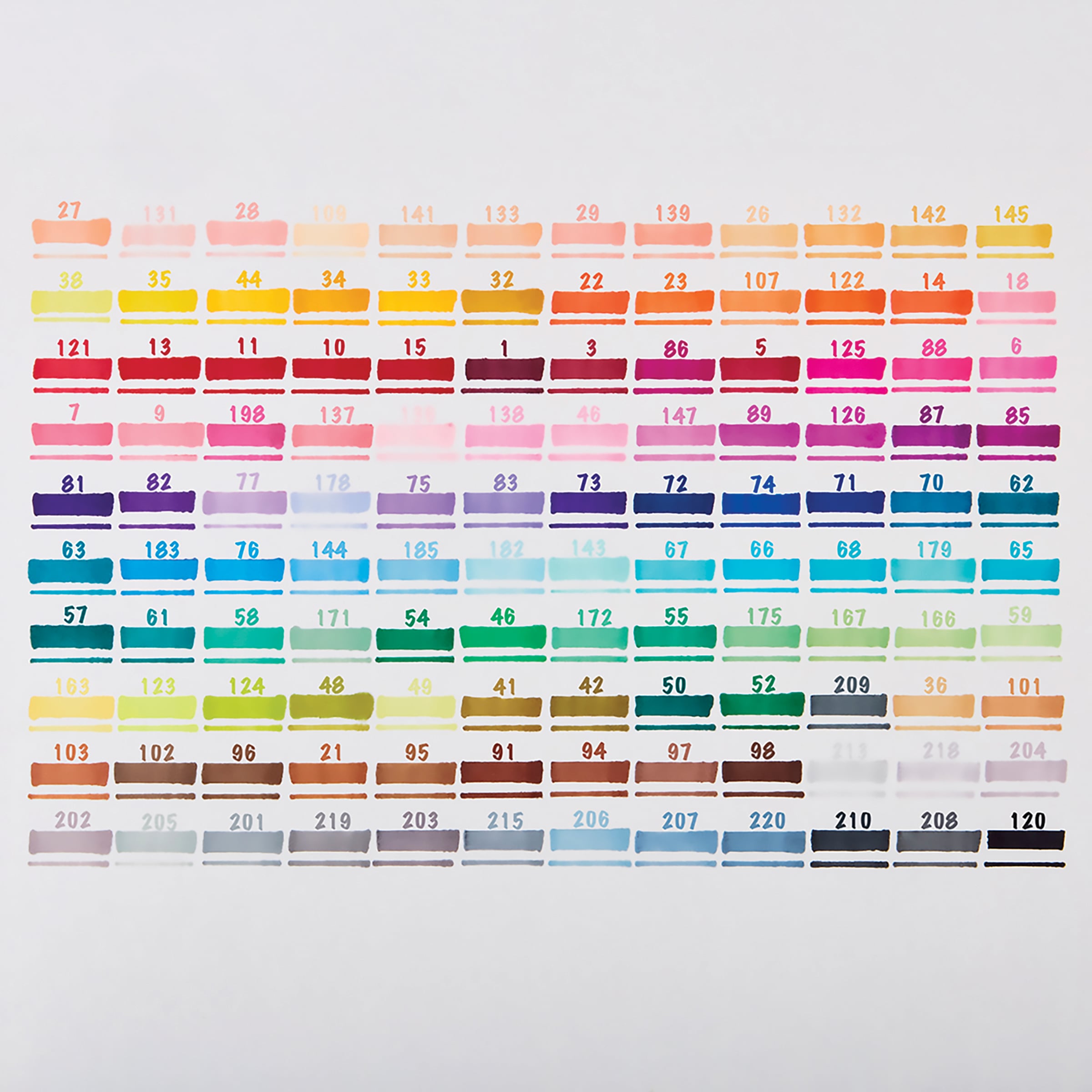 【k.k.】Drawing Numbers 3点SET Kingart Pro Double-Ended Art Alcohol Markers - Vivid