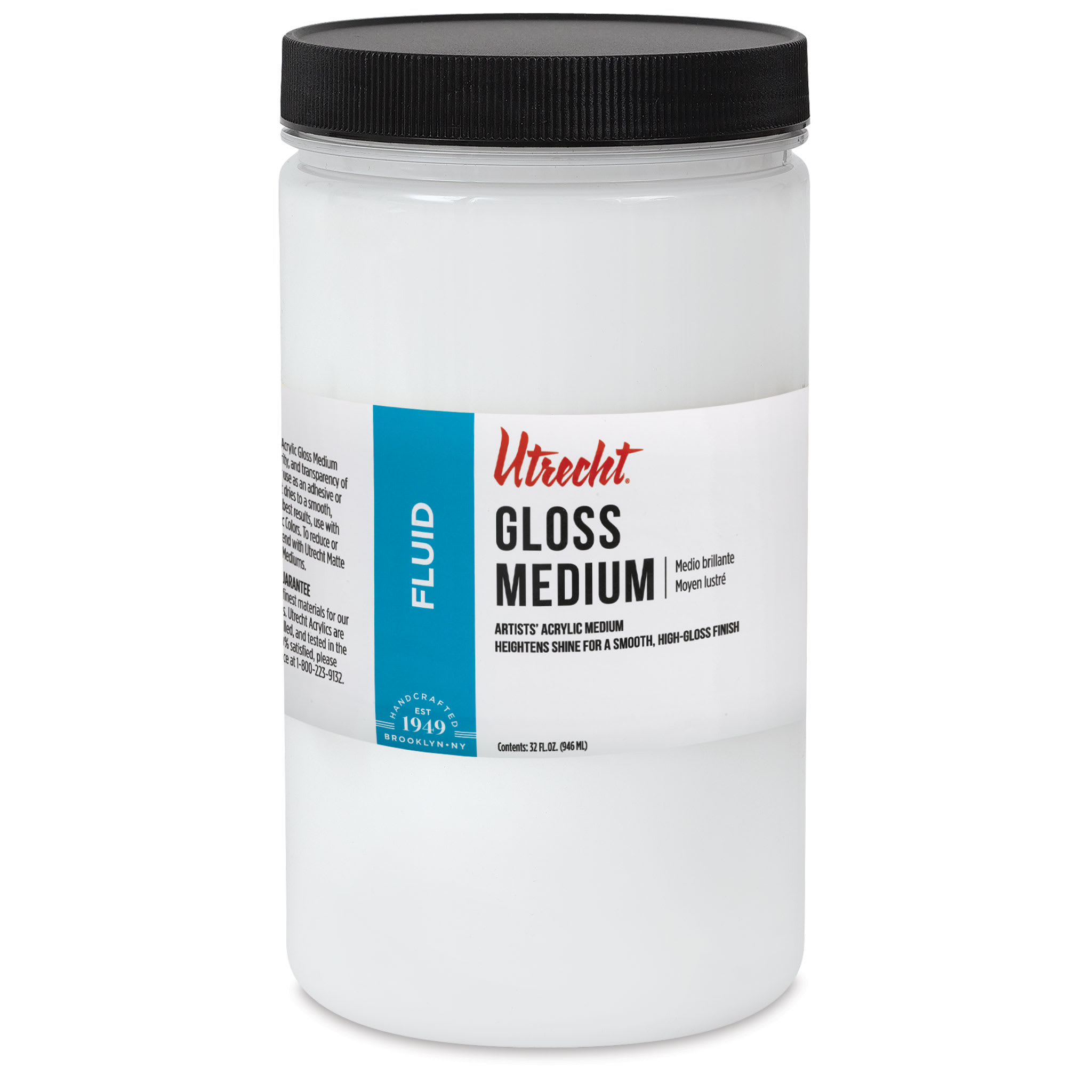 New look! Same formula - Utrecht Artists' Acrylic Fluid Medium - Gloss Medium, 32 oz