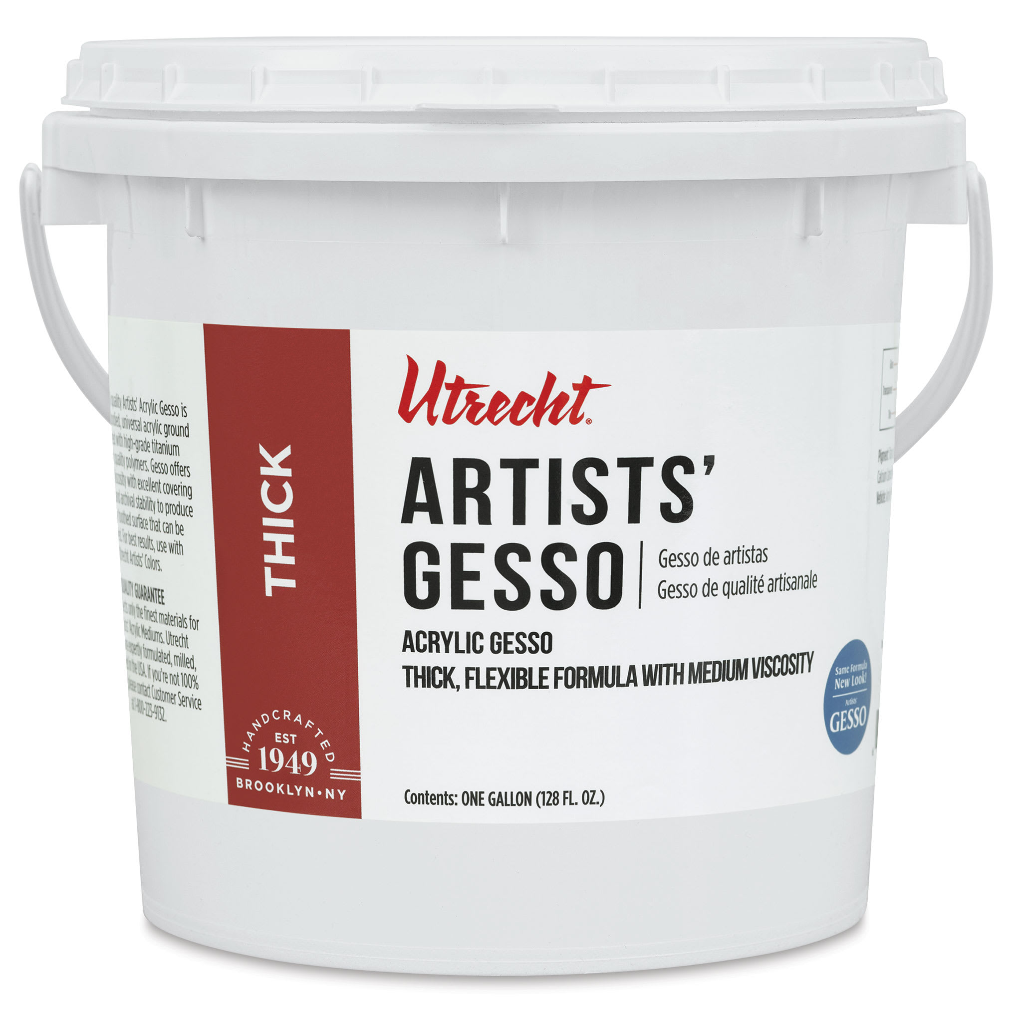 New look! Same formula - Utrecht Artists Acrylic Gesso - White, 128 oz
