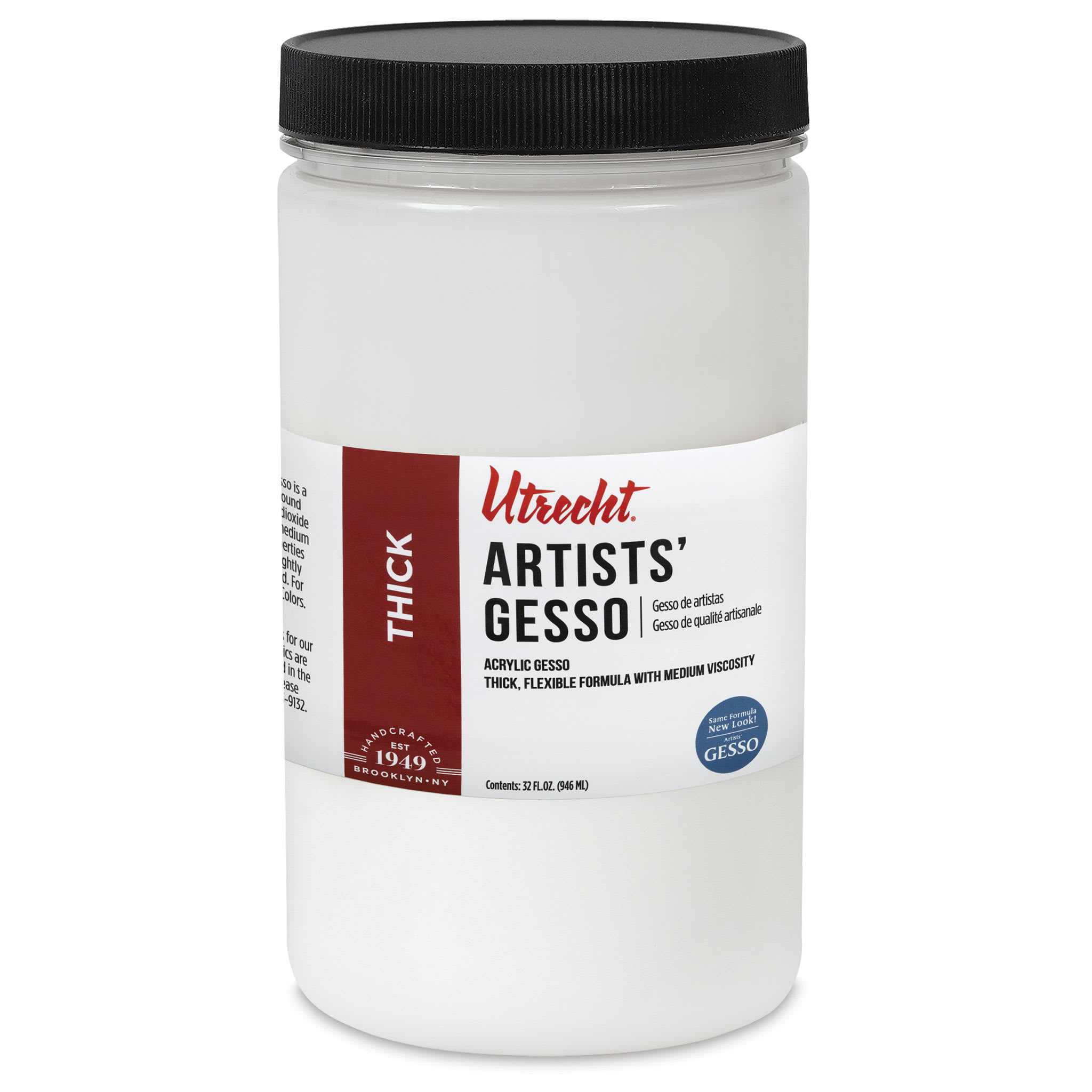 New look! Same formula - Utrecht Artists Acrylic Gesso - White, 32 oz