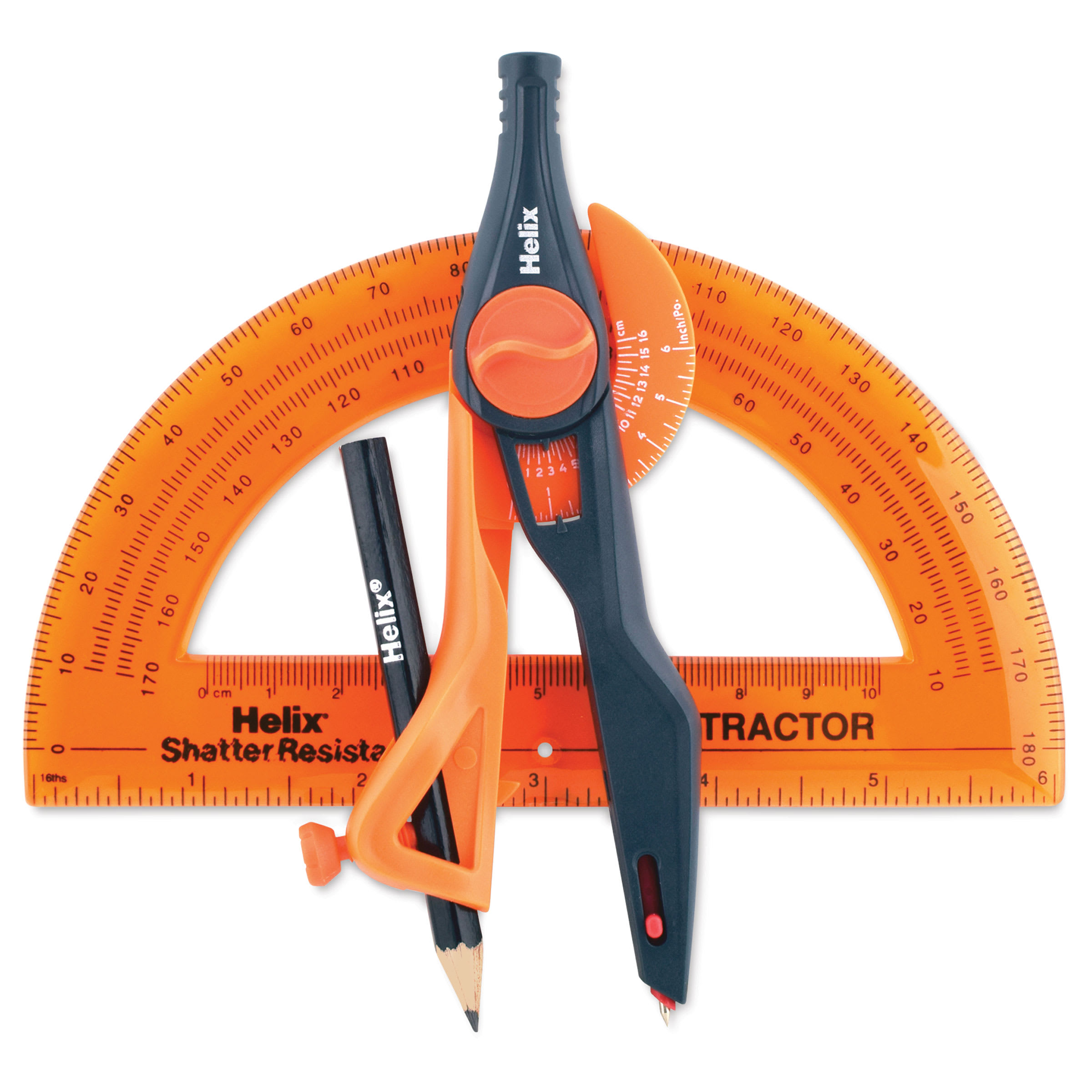 Helix Locking Compass & Protractor Set