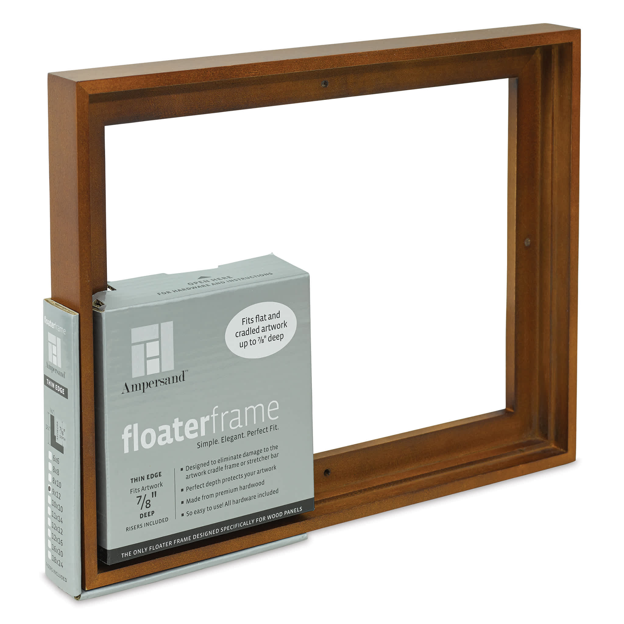 Ampersand Floaterframe - Thin, Walnut, 9" x 12", 7/8"