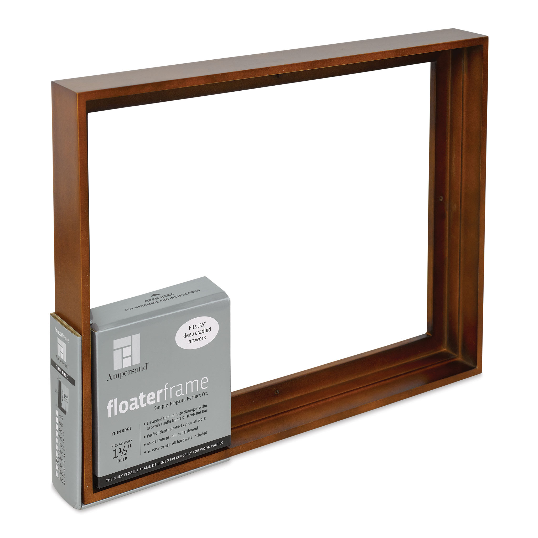 Ampersand Floaterframe - Bold, Walnut, 12" x 16", 1-1/2"
