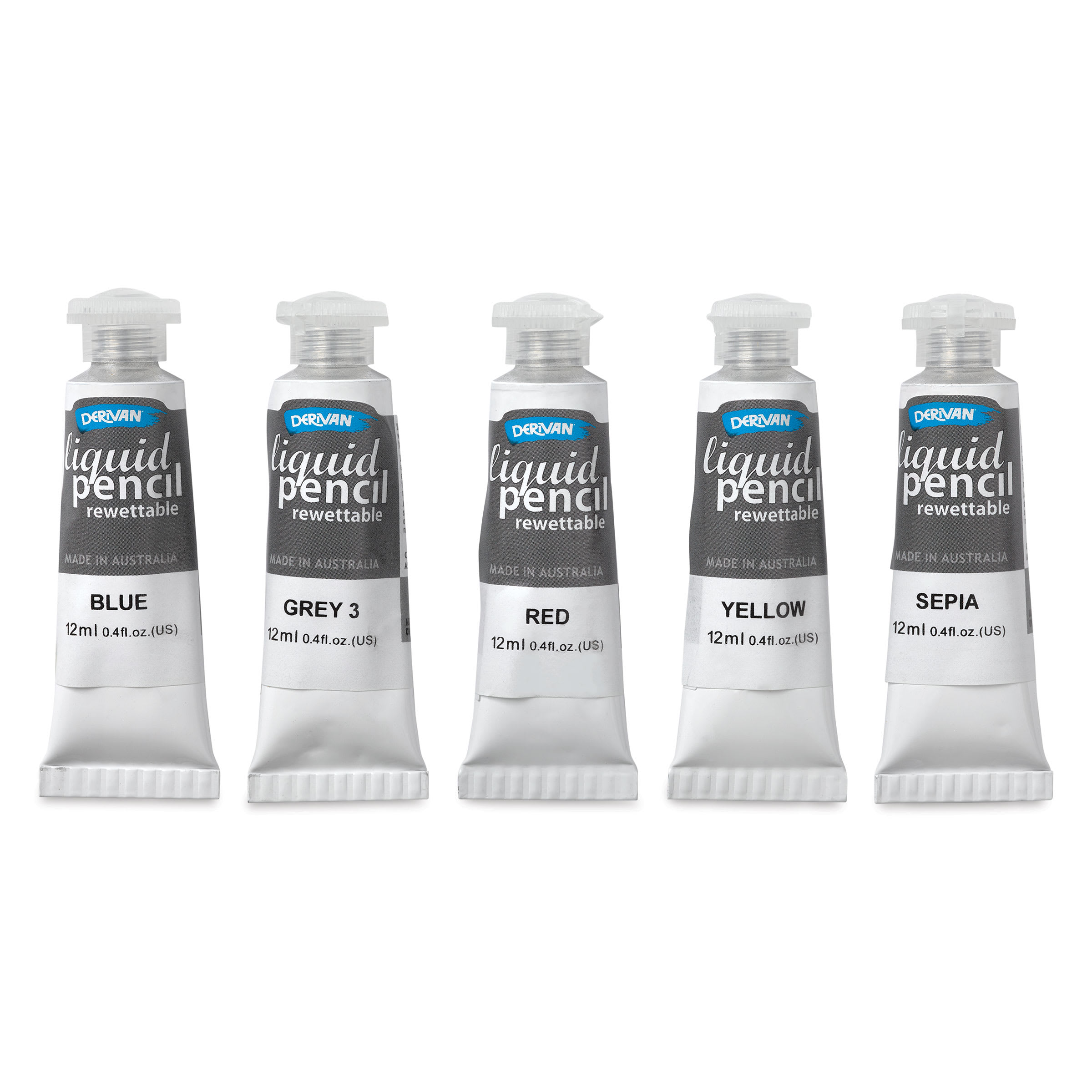 Derivan Rewettable Liquid Pencil Tubes and Set