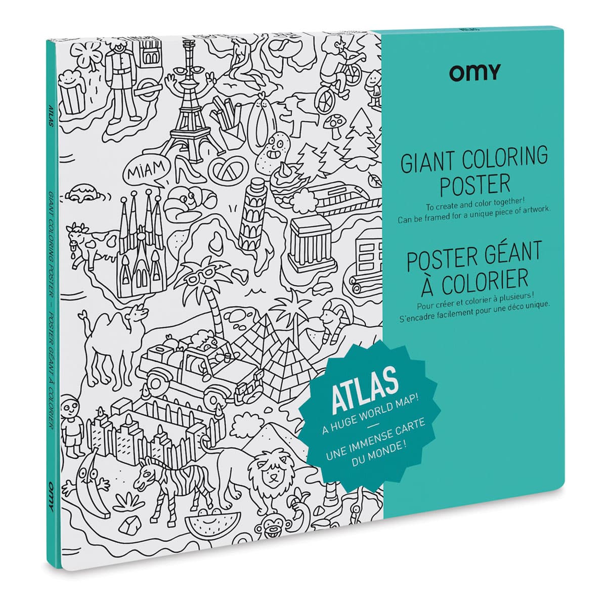 Omy Atlas Giant Coloring Poster