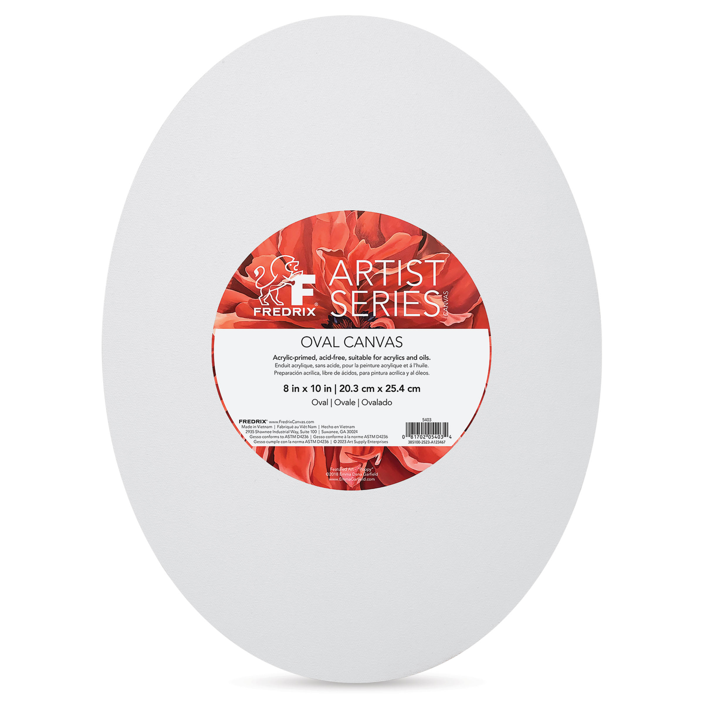 Fredrix Profile Cotton Canvas - 8" x 10", Oval