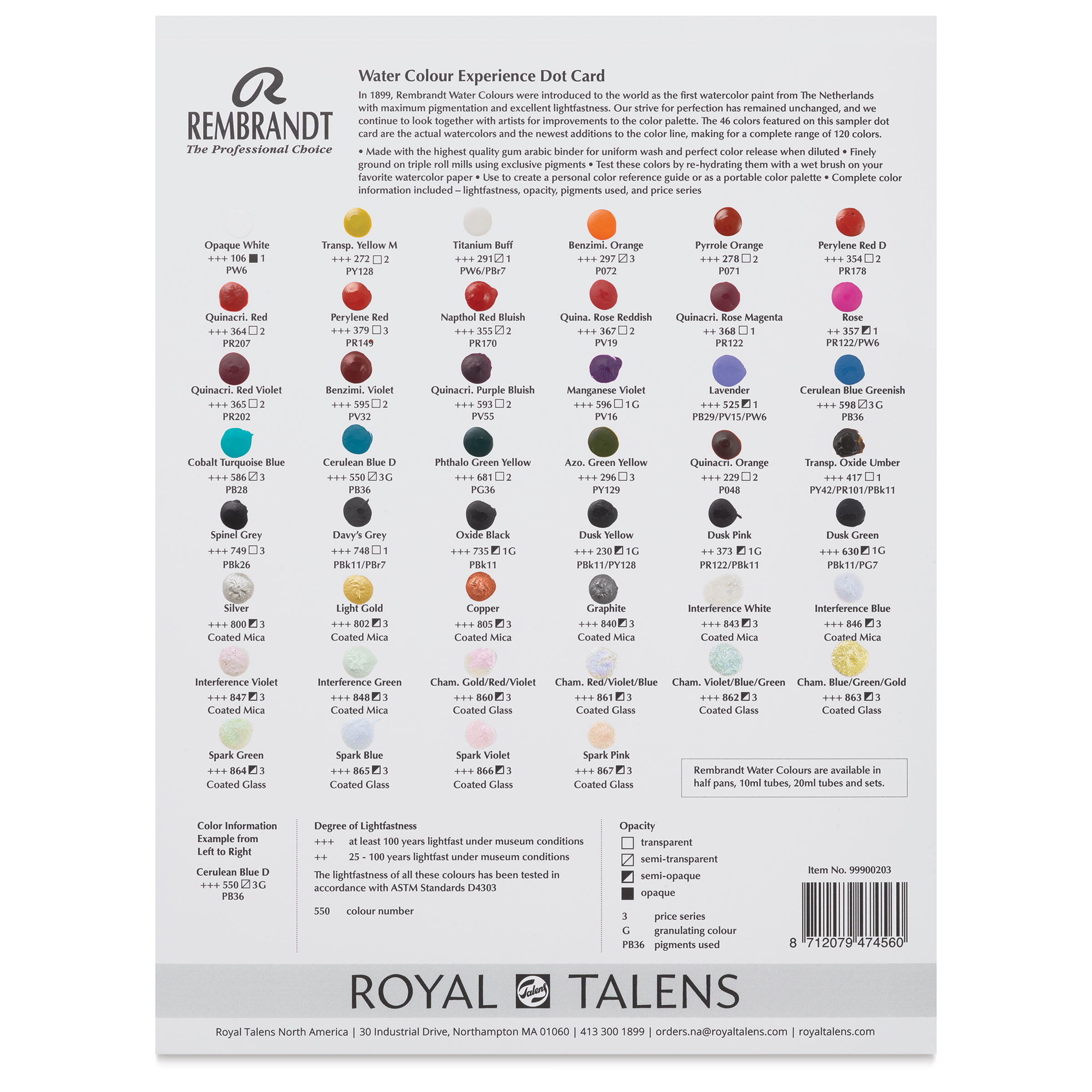Rembrandt Artists' Watercolor Dot Cards 