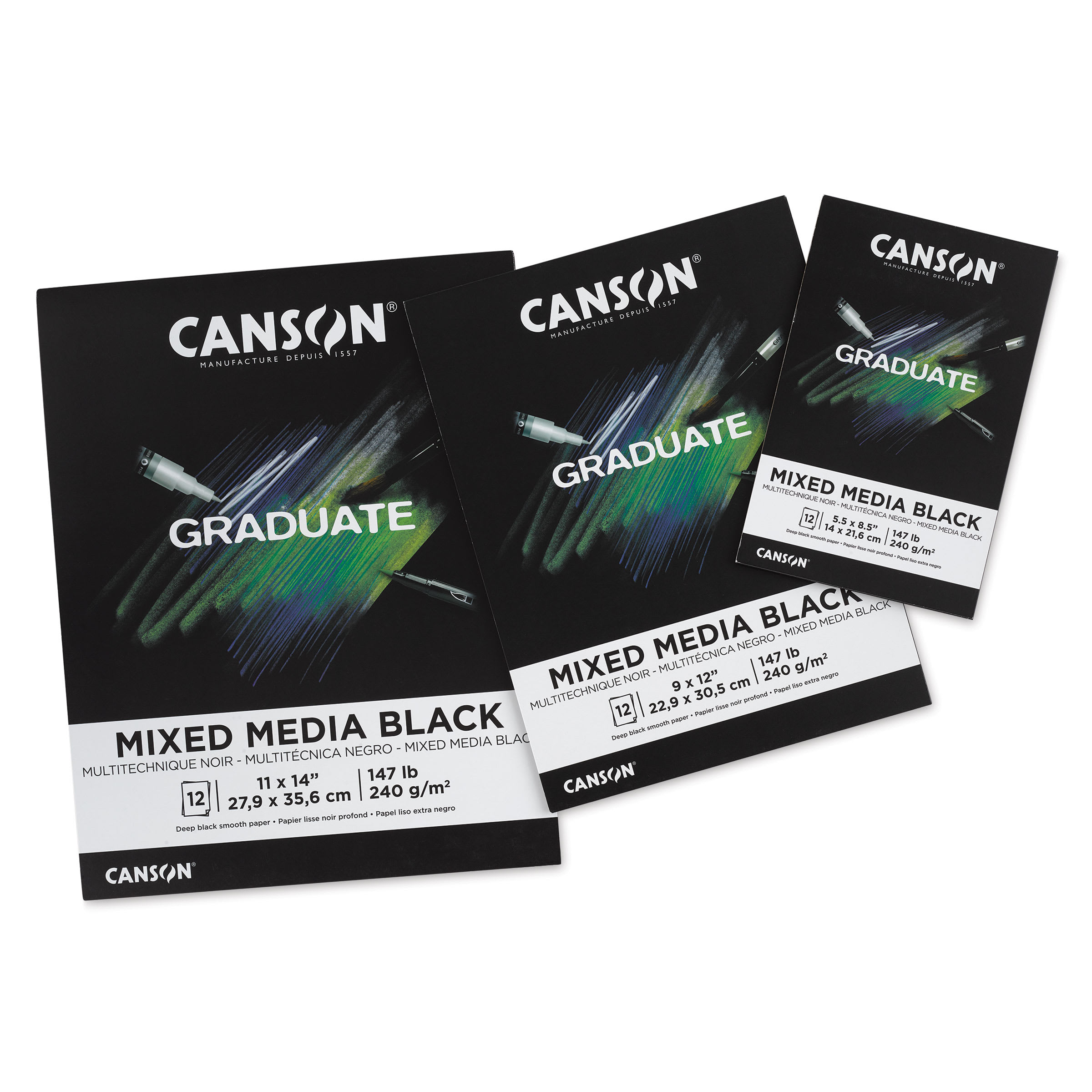 Canson Graduate Black Mixed Media Pads Canson Graduate Black Mixed Media Pads
